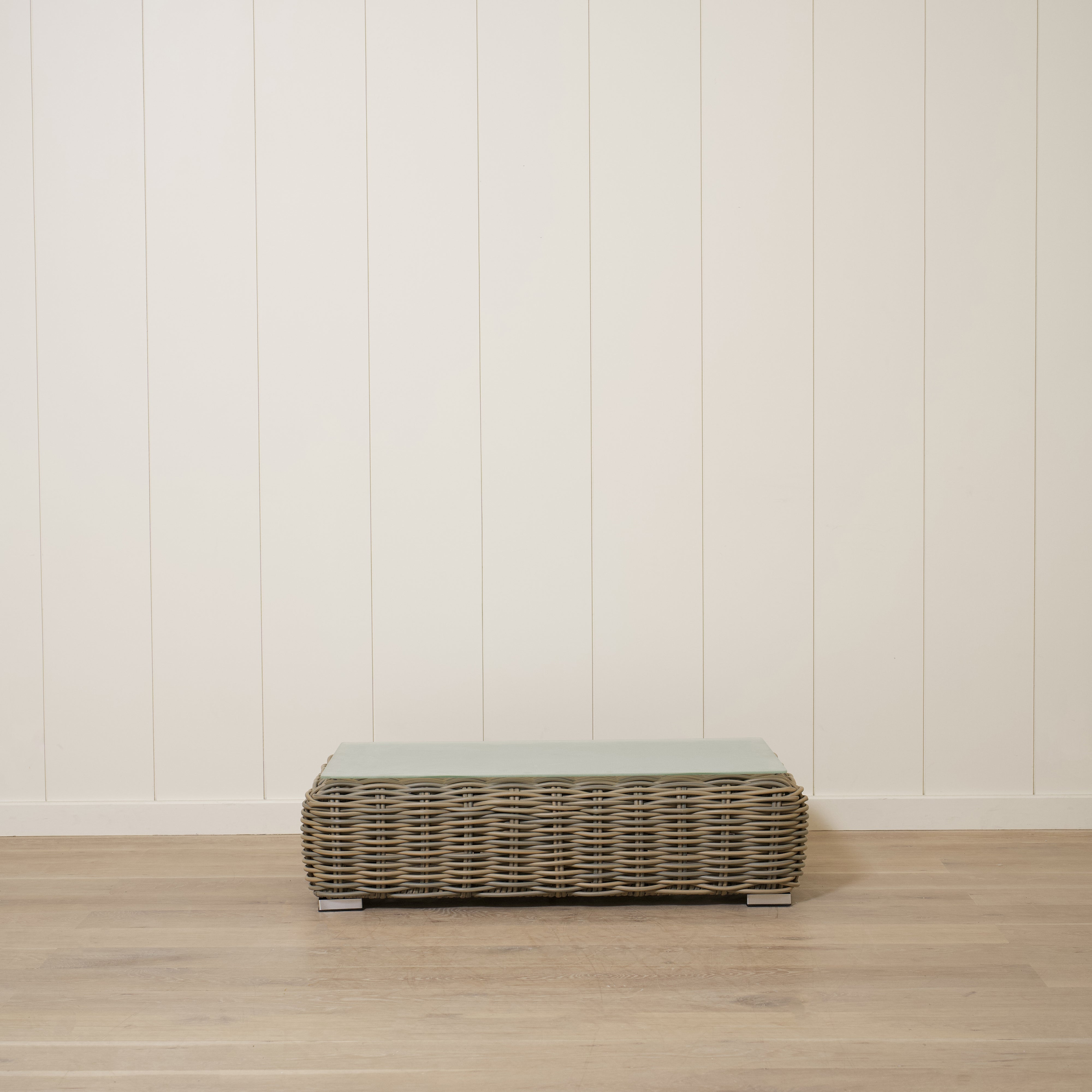 As Shown
Glass, Aluminum/Wicker