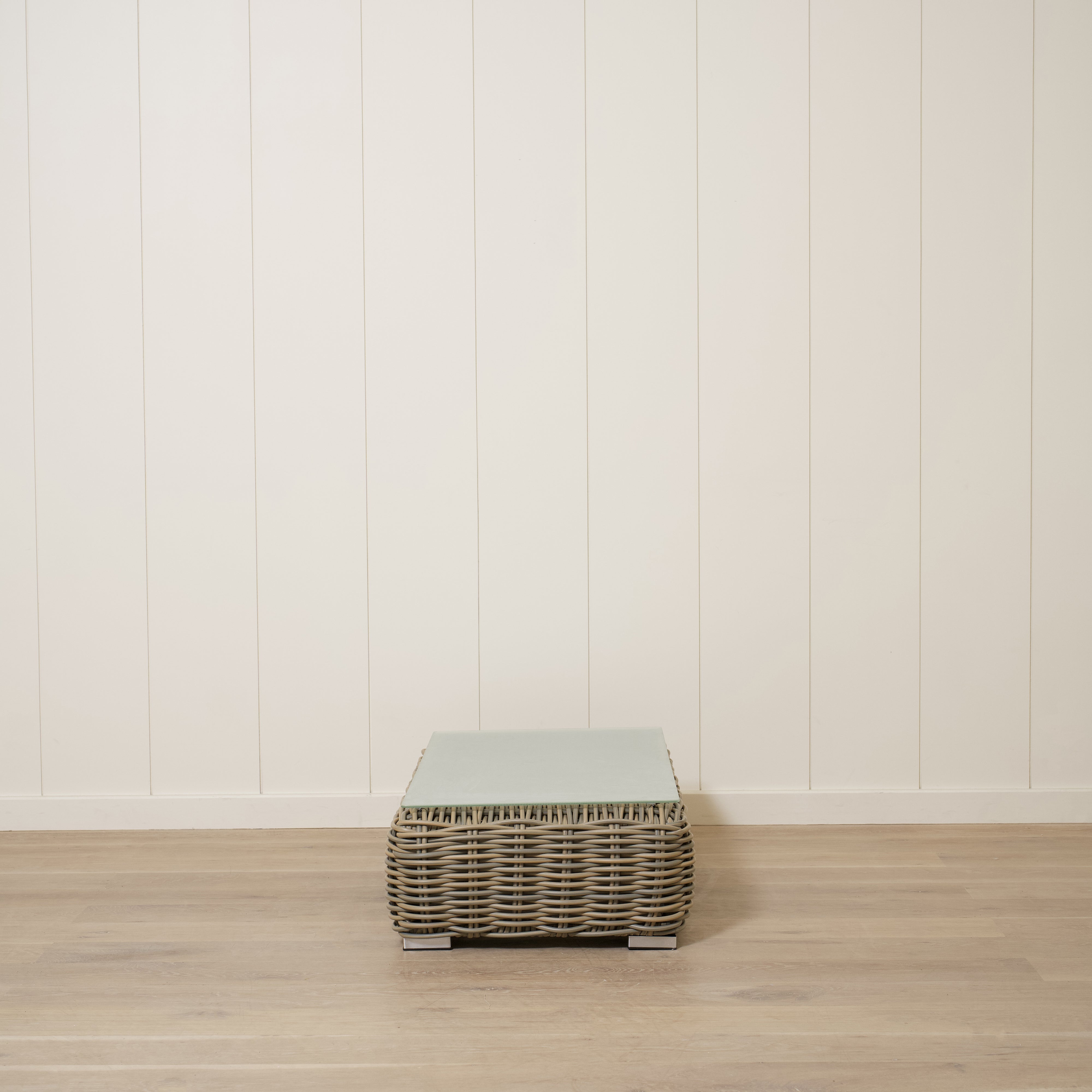 As Shown
Glass, Aluminum/Wicker