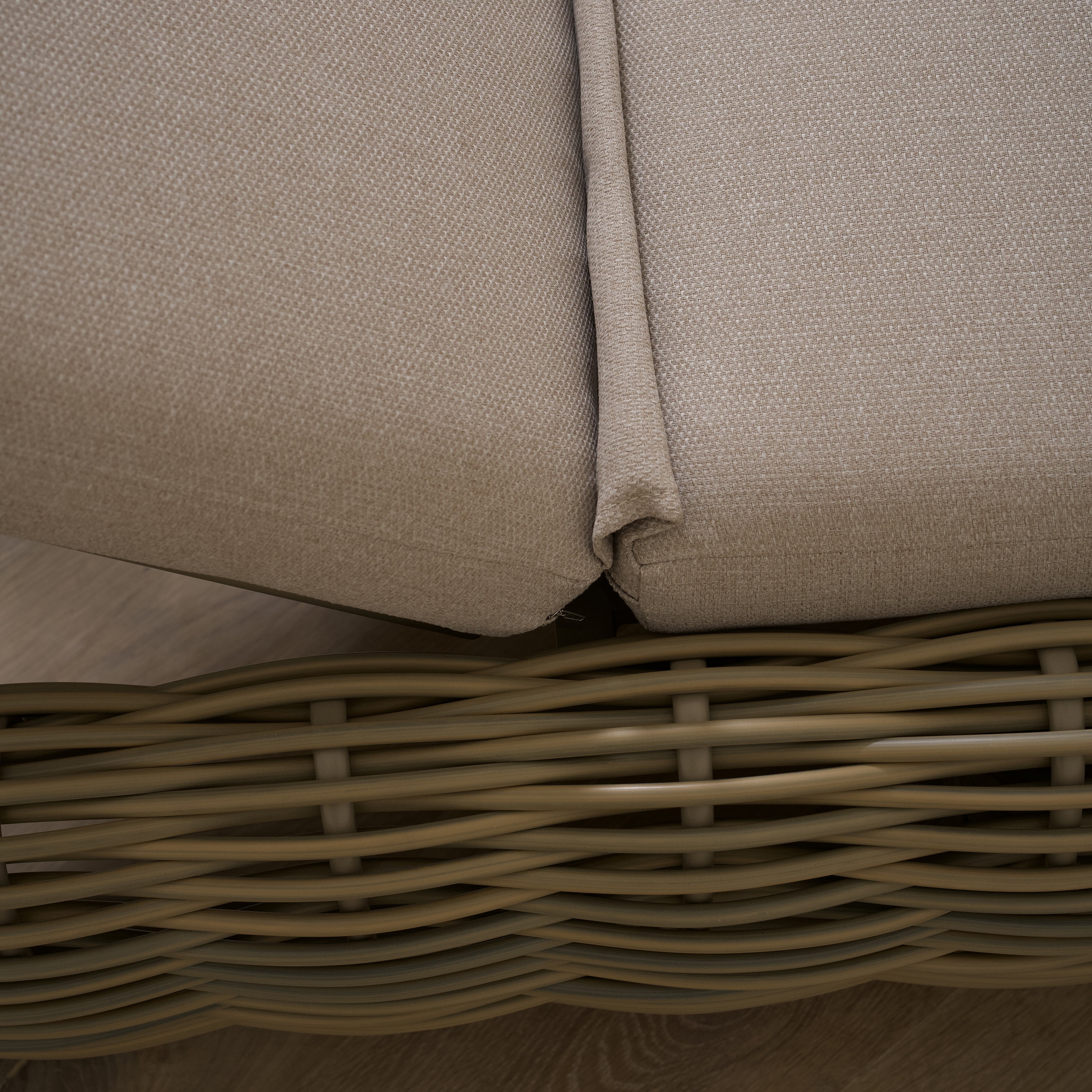 As Shown
Flax, Aluminum/Wicker