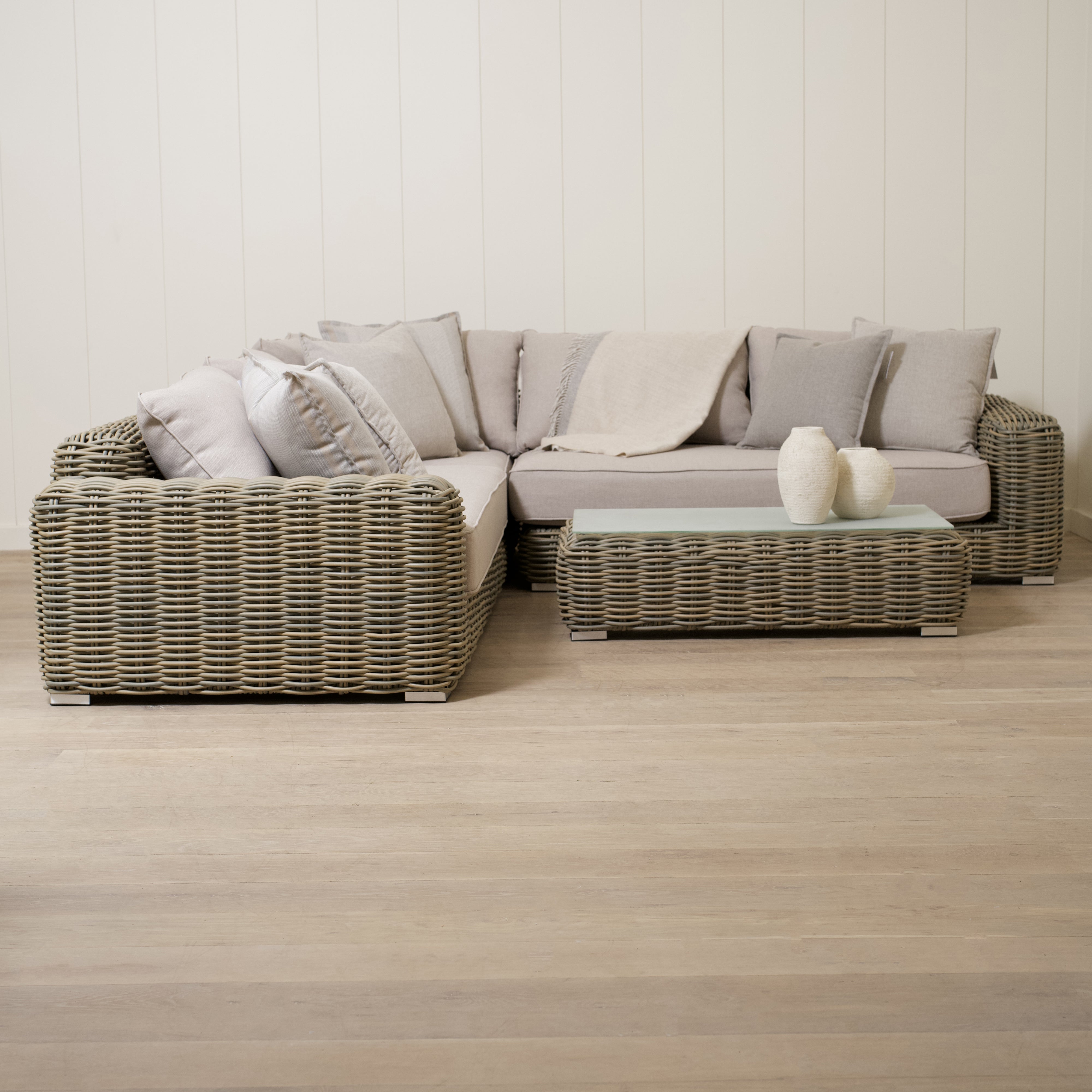 As Shown
Flax, Aluminum/Wicker