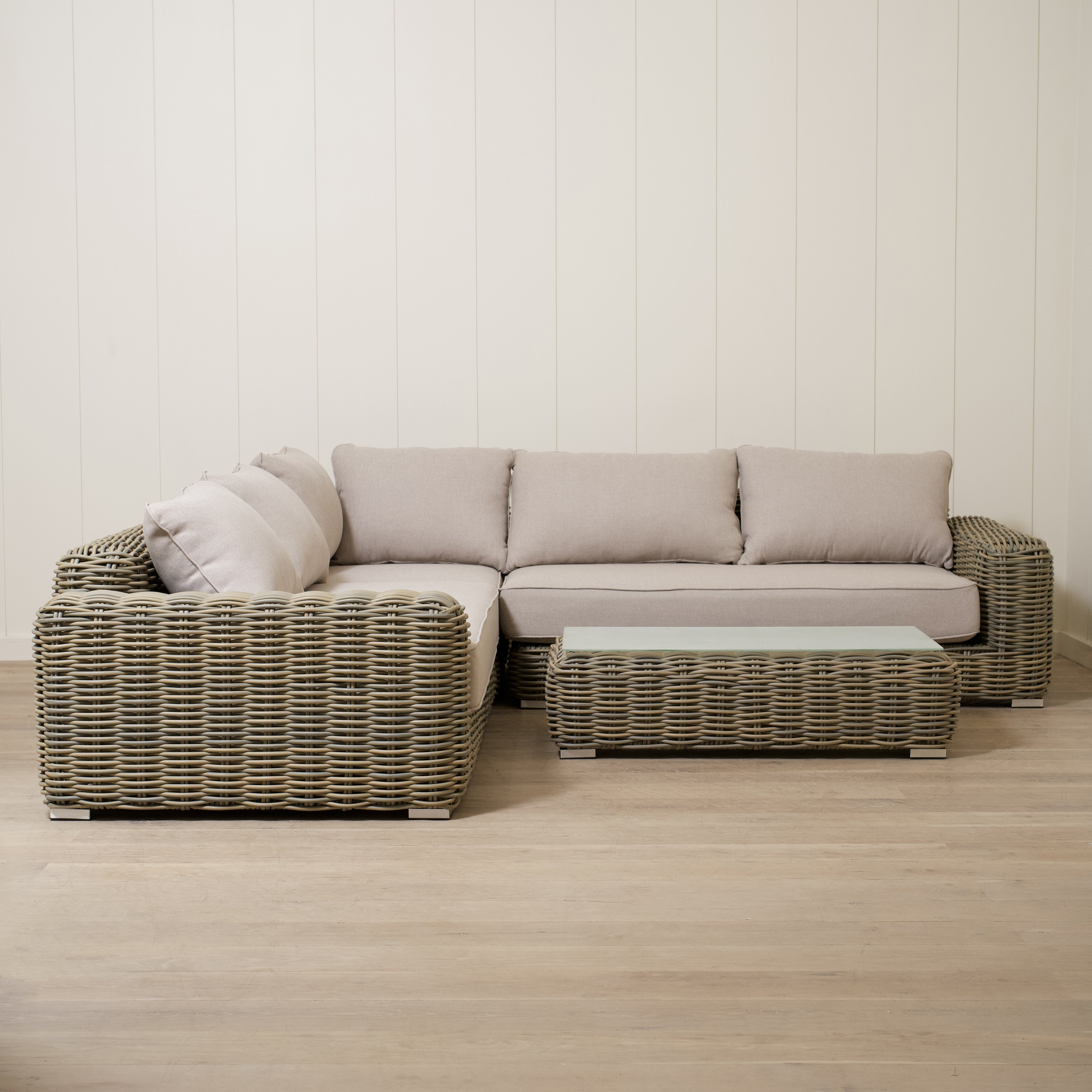 As Shown
Flax, Aluminum/Wicker