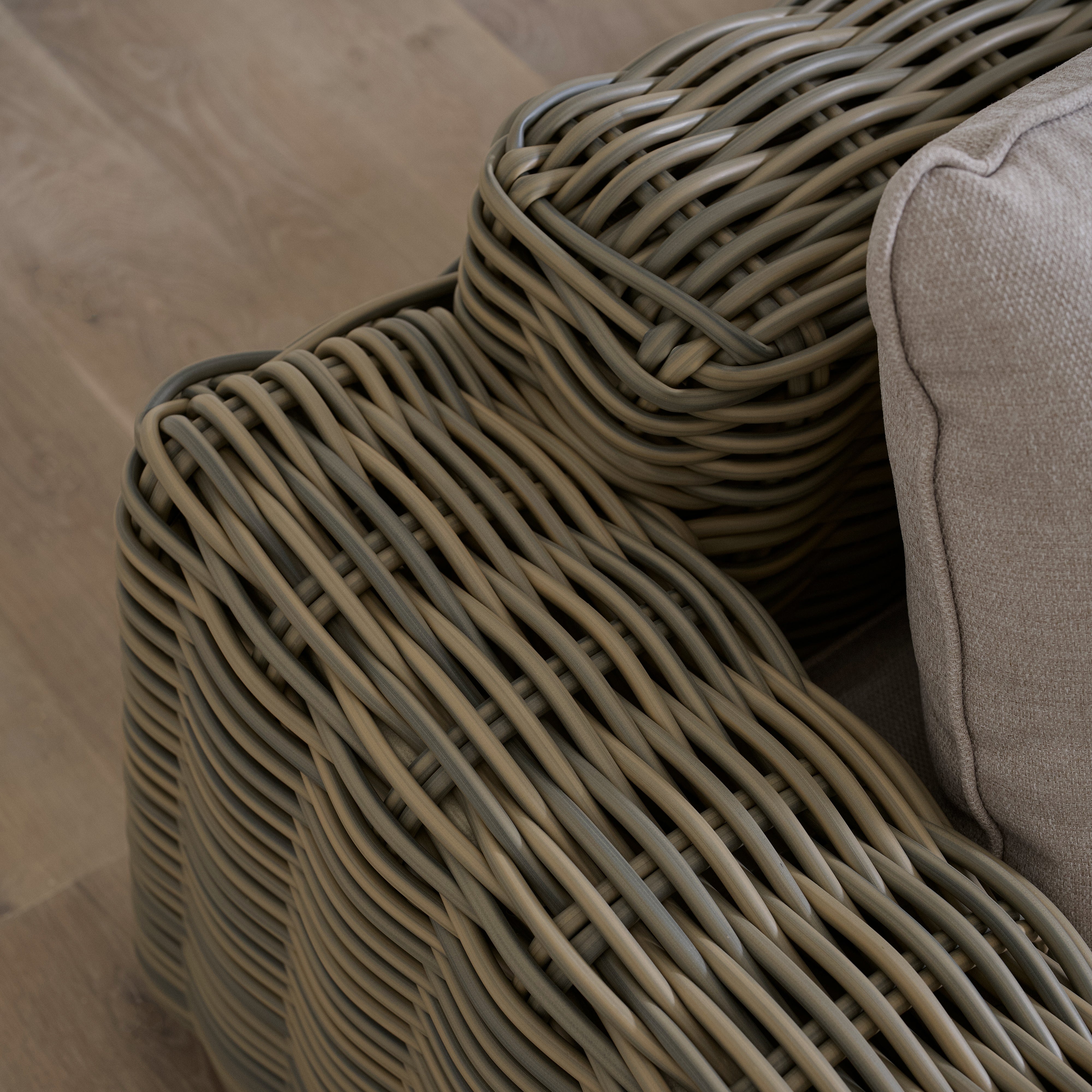 As Shown
Flax, Aluminum/Wicker