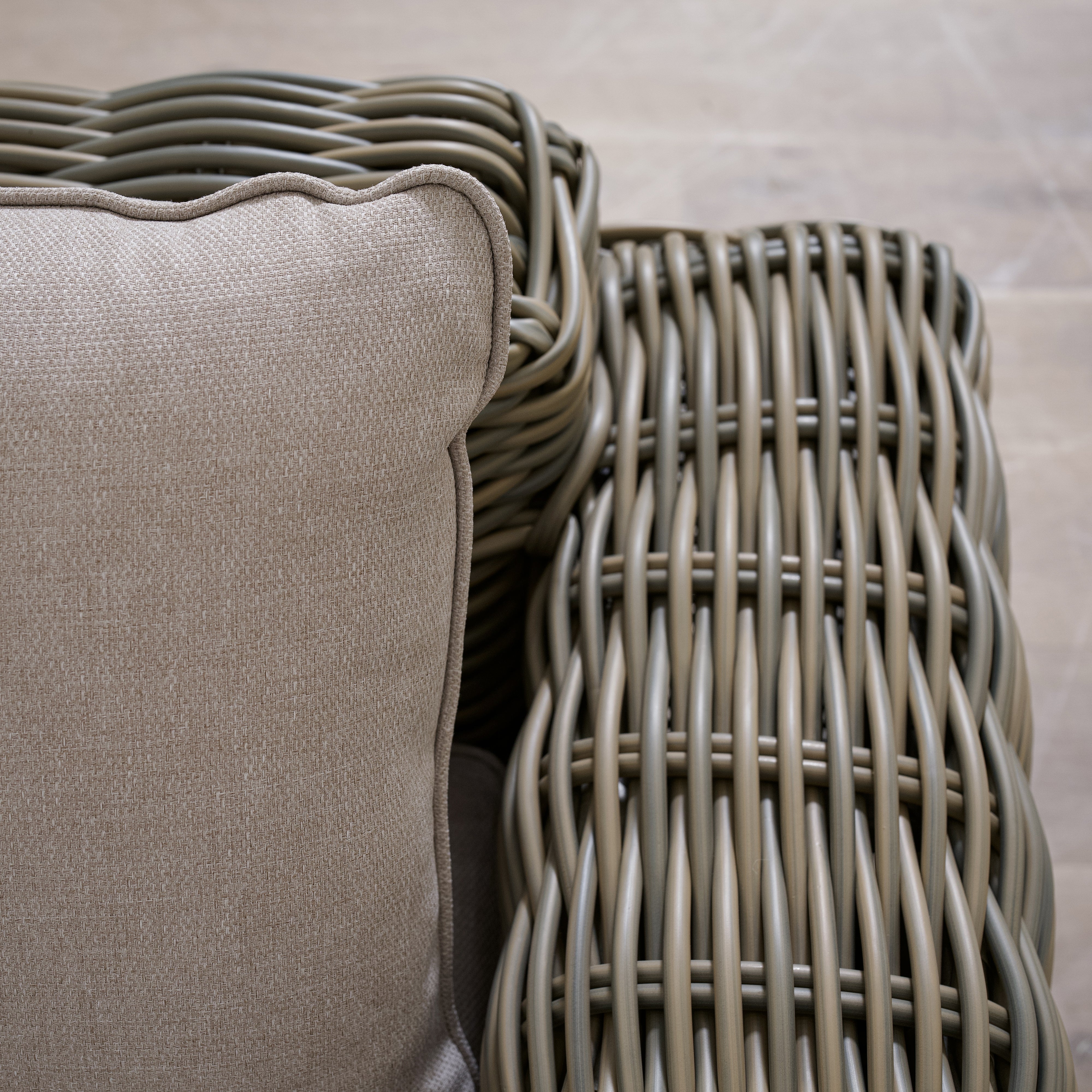 As Shown
Flax, Aluminum/Wicker