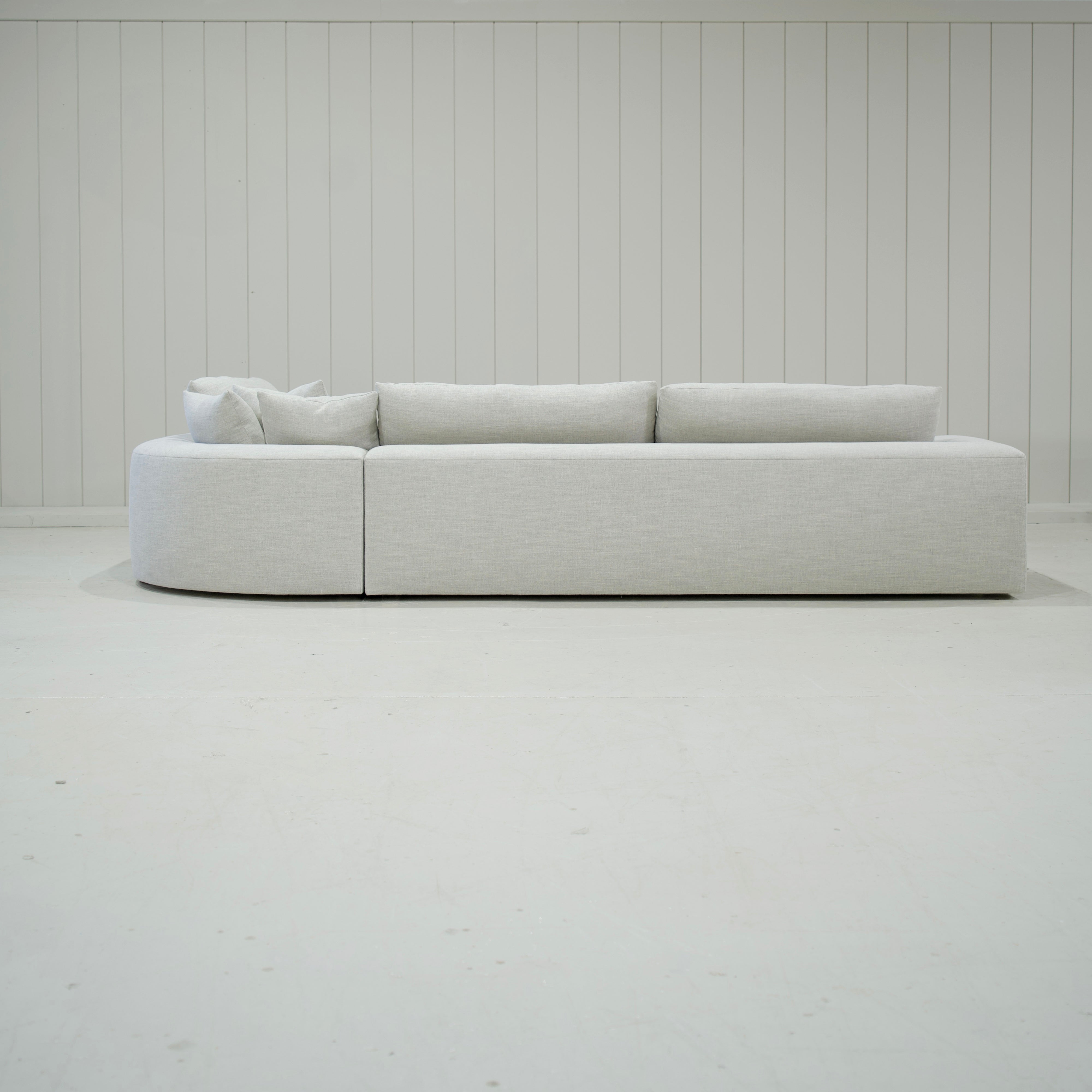 As Shown: in Belgian Fog. Oak finished in Mint White Super White.