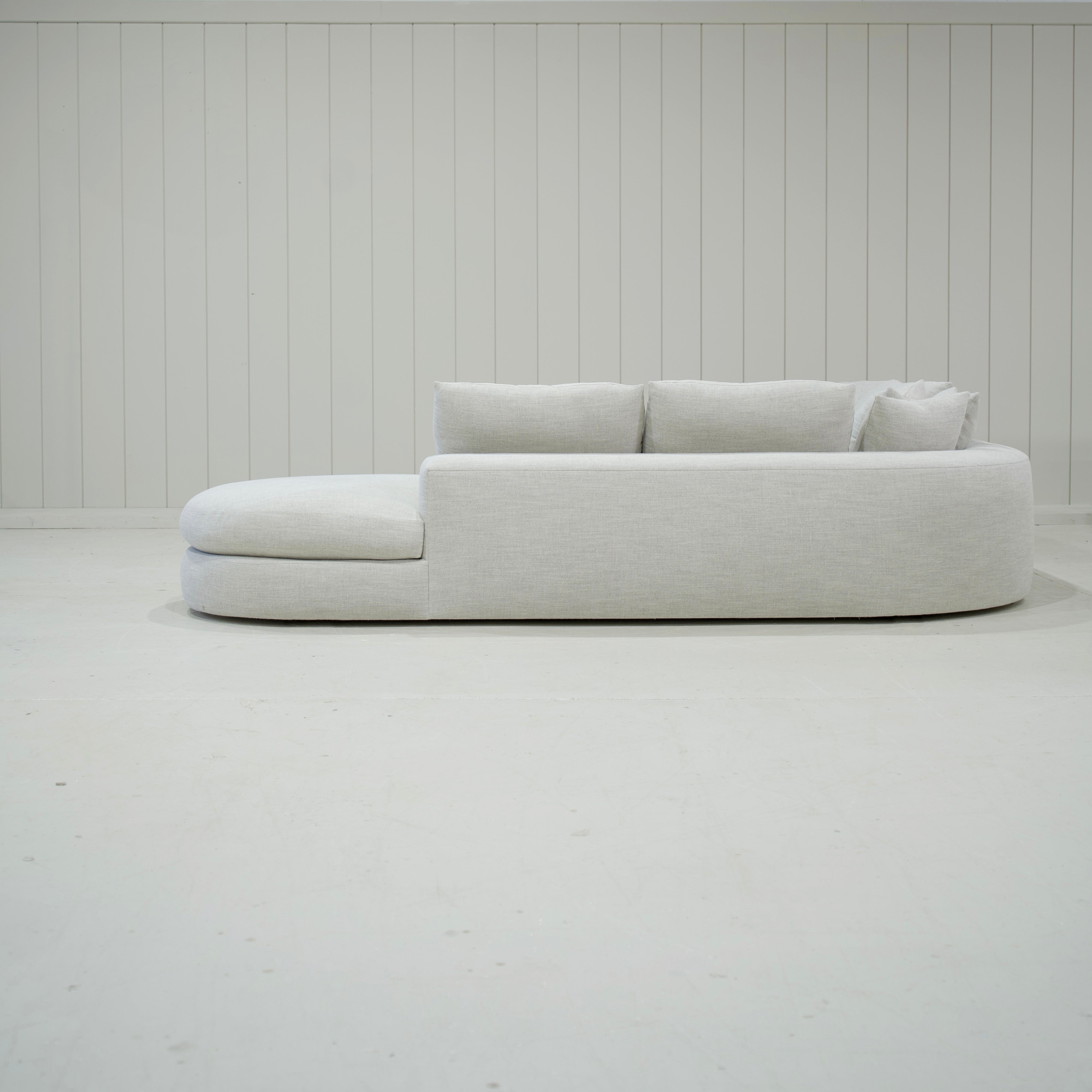 As Shown: in Belgian Fog. Oak finished in Mint White Super White.