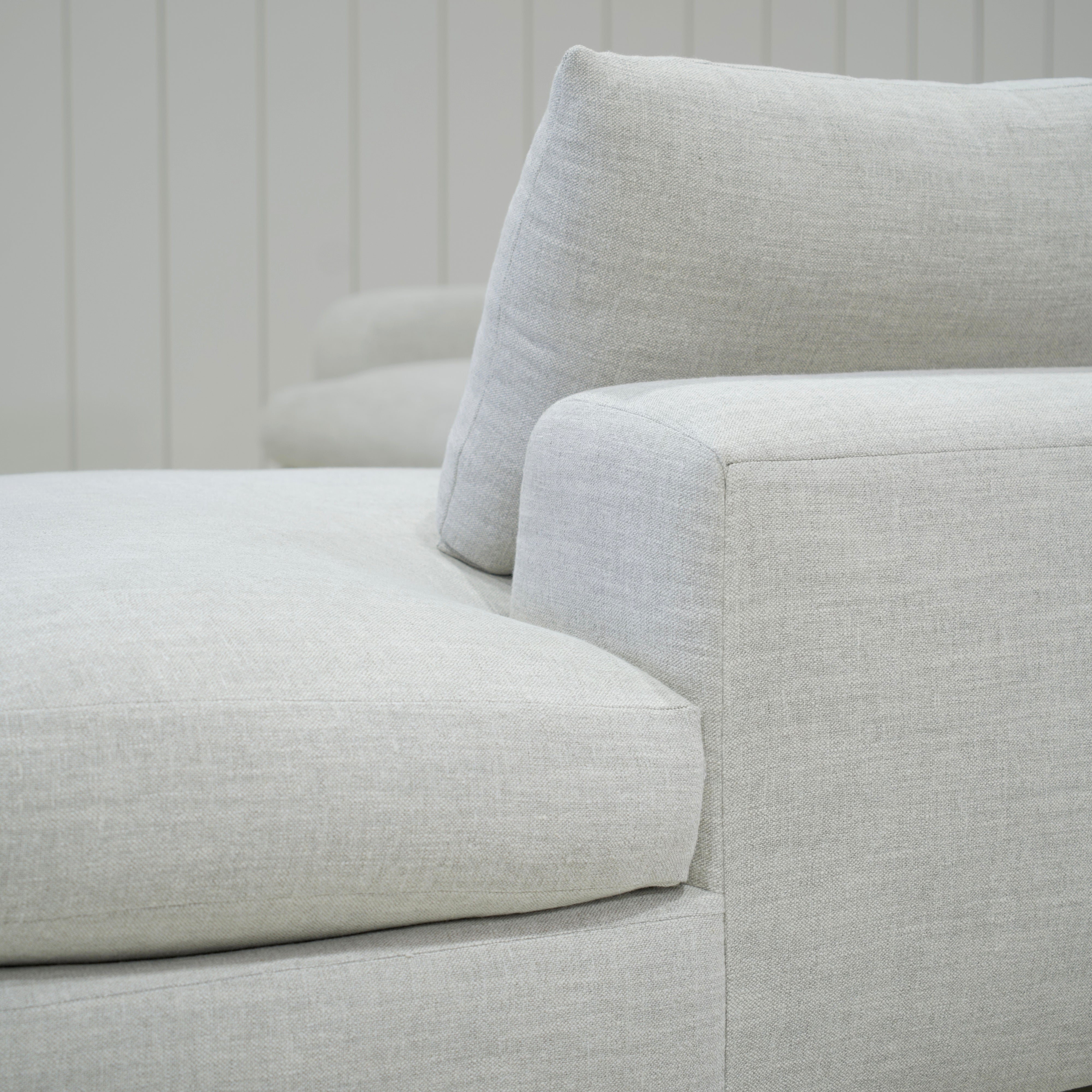 As Shown: in Belgian Fog. Oak finished in Mint White Super White.