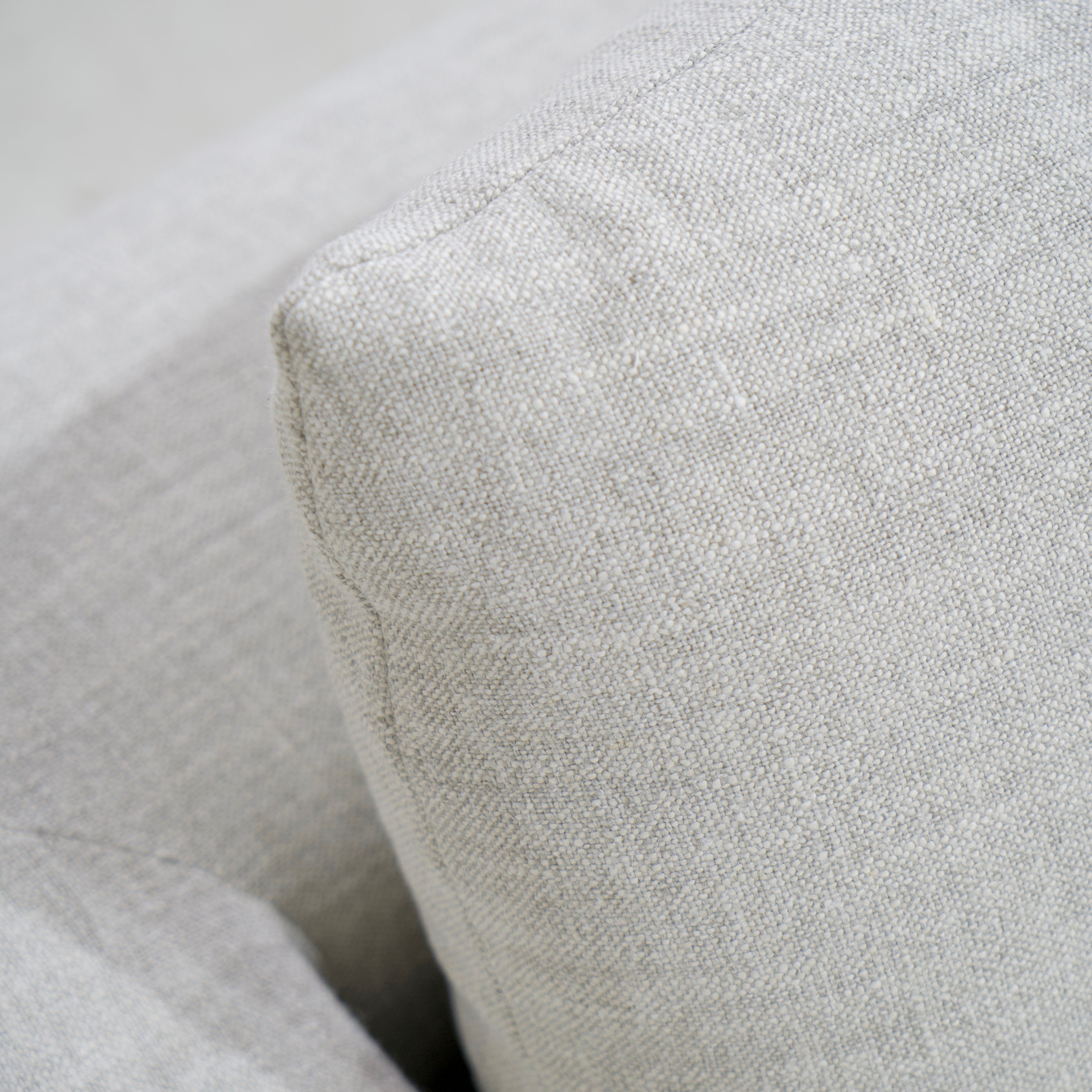 As Shown: in Belgian Fog. Oak finished in Mint White Super White.