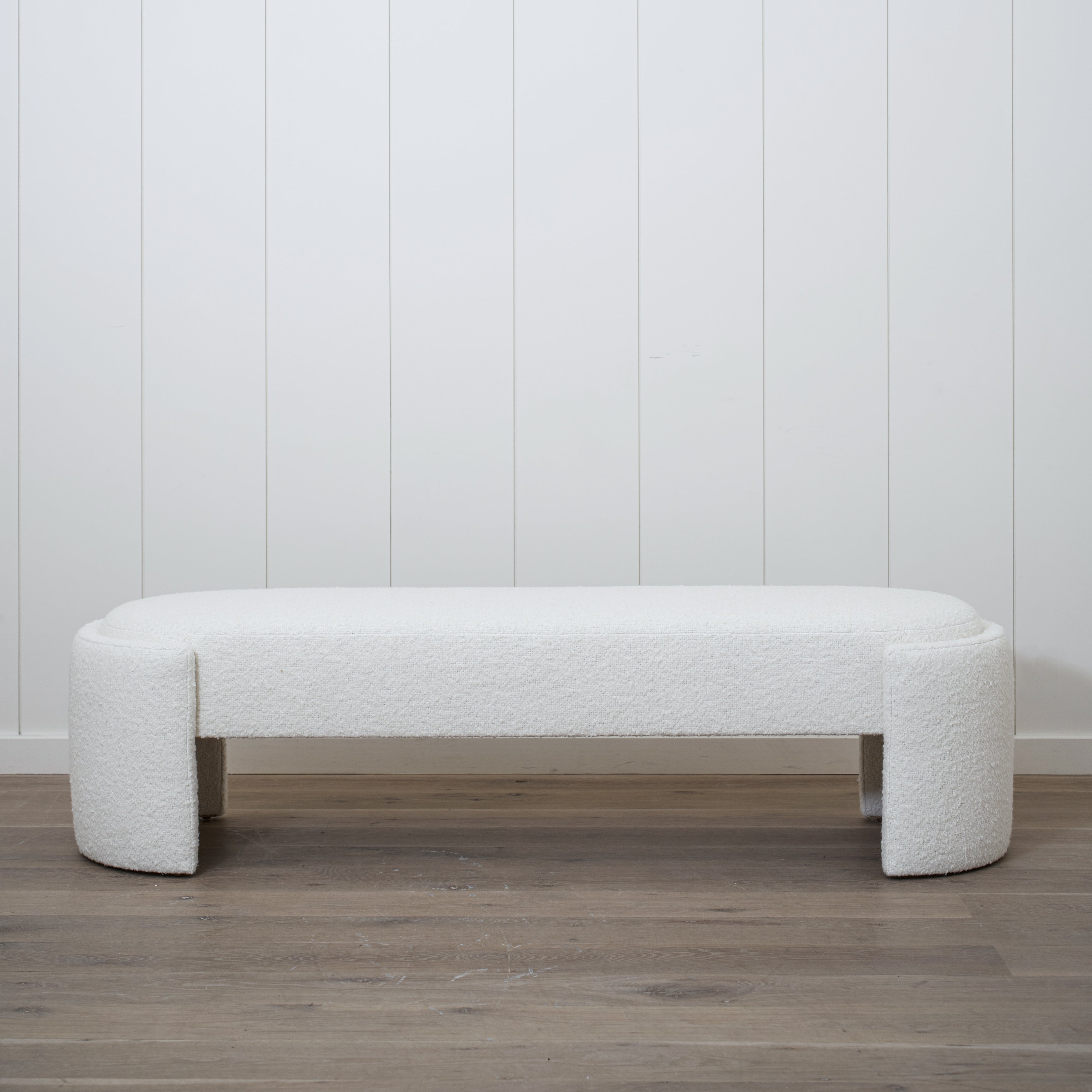 As Shown: Upholstered | Fabric: Berber White | Finish: N/A