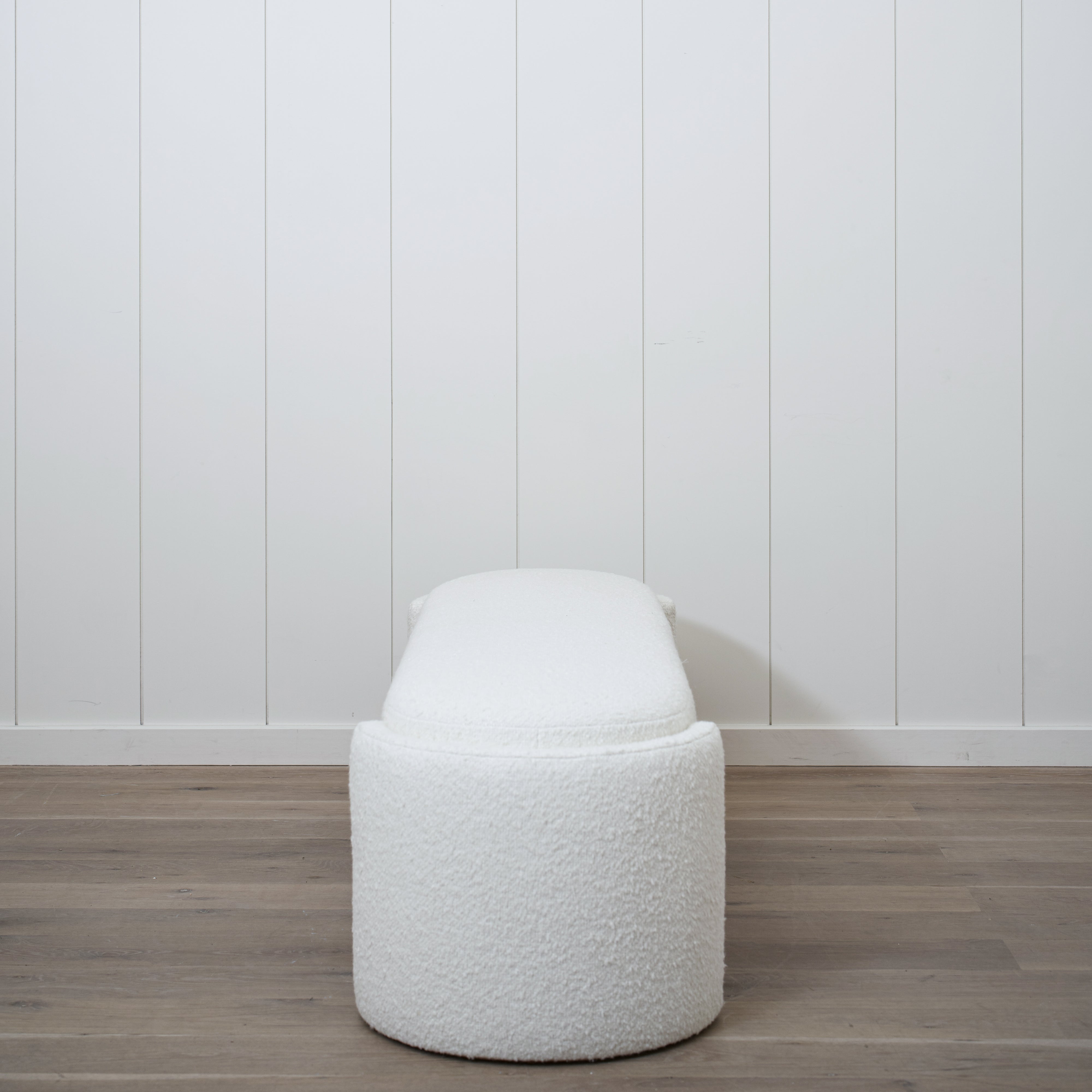 As Shown: Upholstered | Fabric: Berber White | Finish: N/A