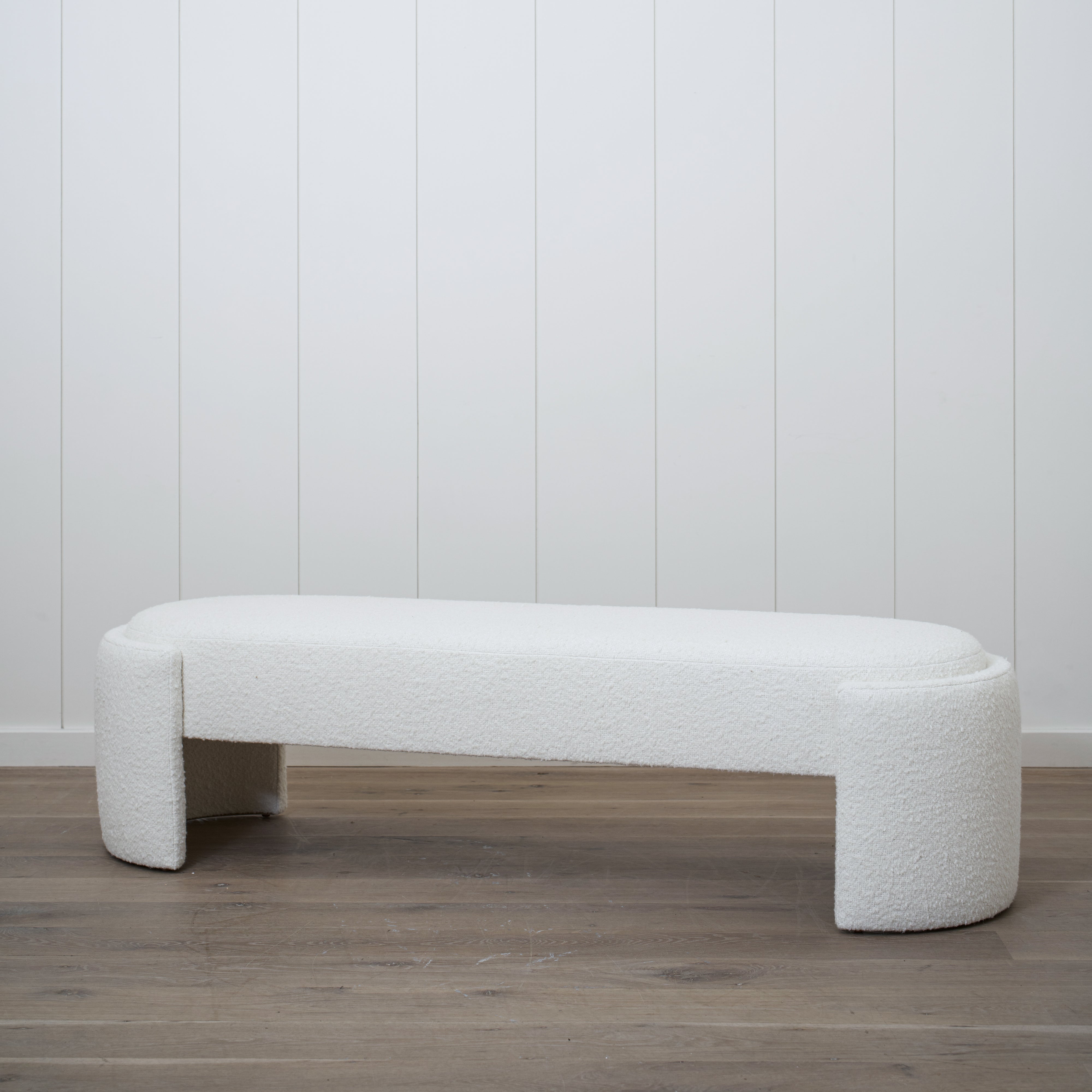As Shown: Upholstered | Fabric: Berber White | Finish: N/A