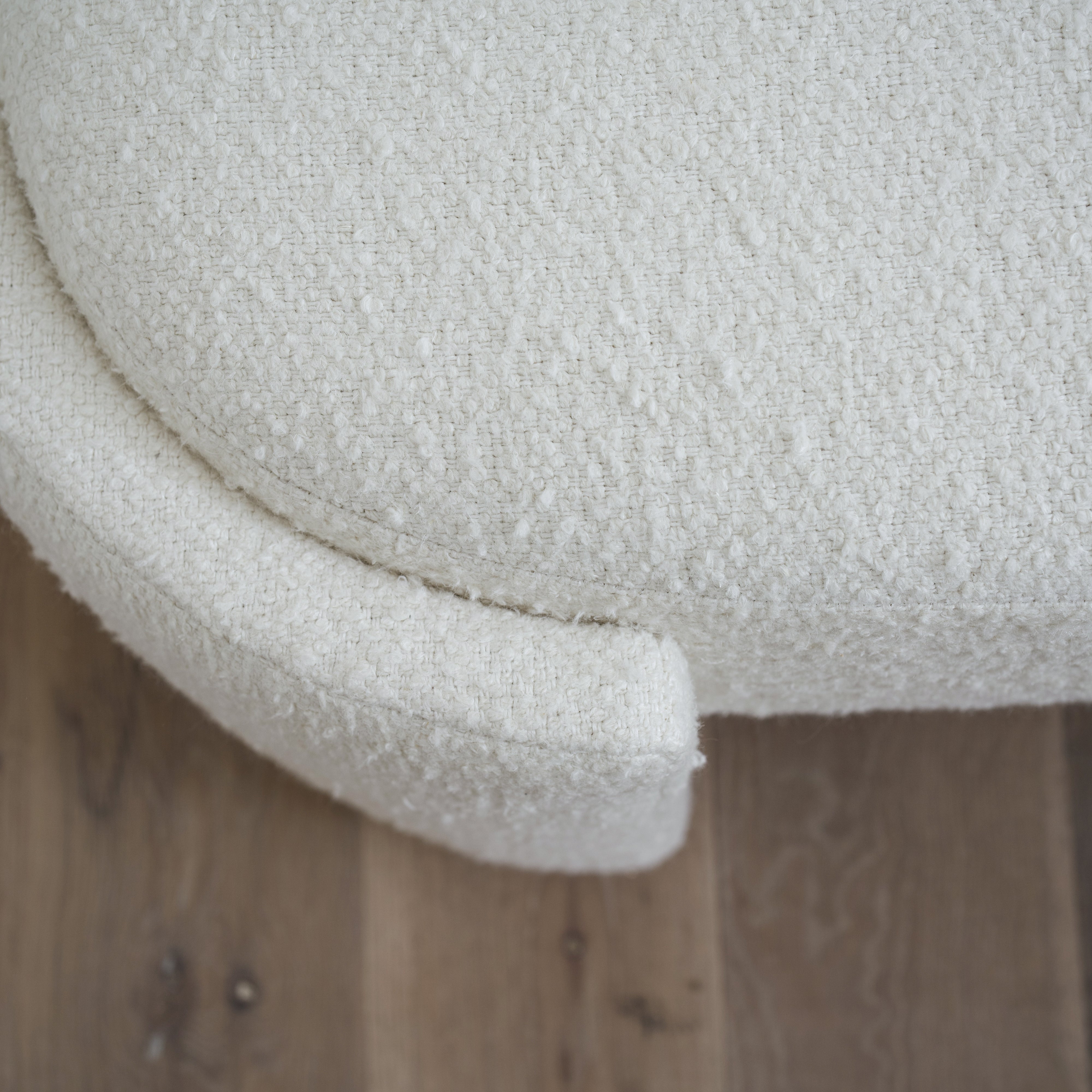 As Shown: Upholstered | Fabric: Berber White | Finish: N/A