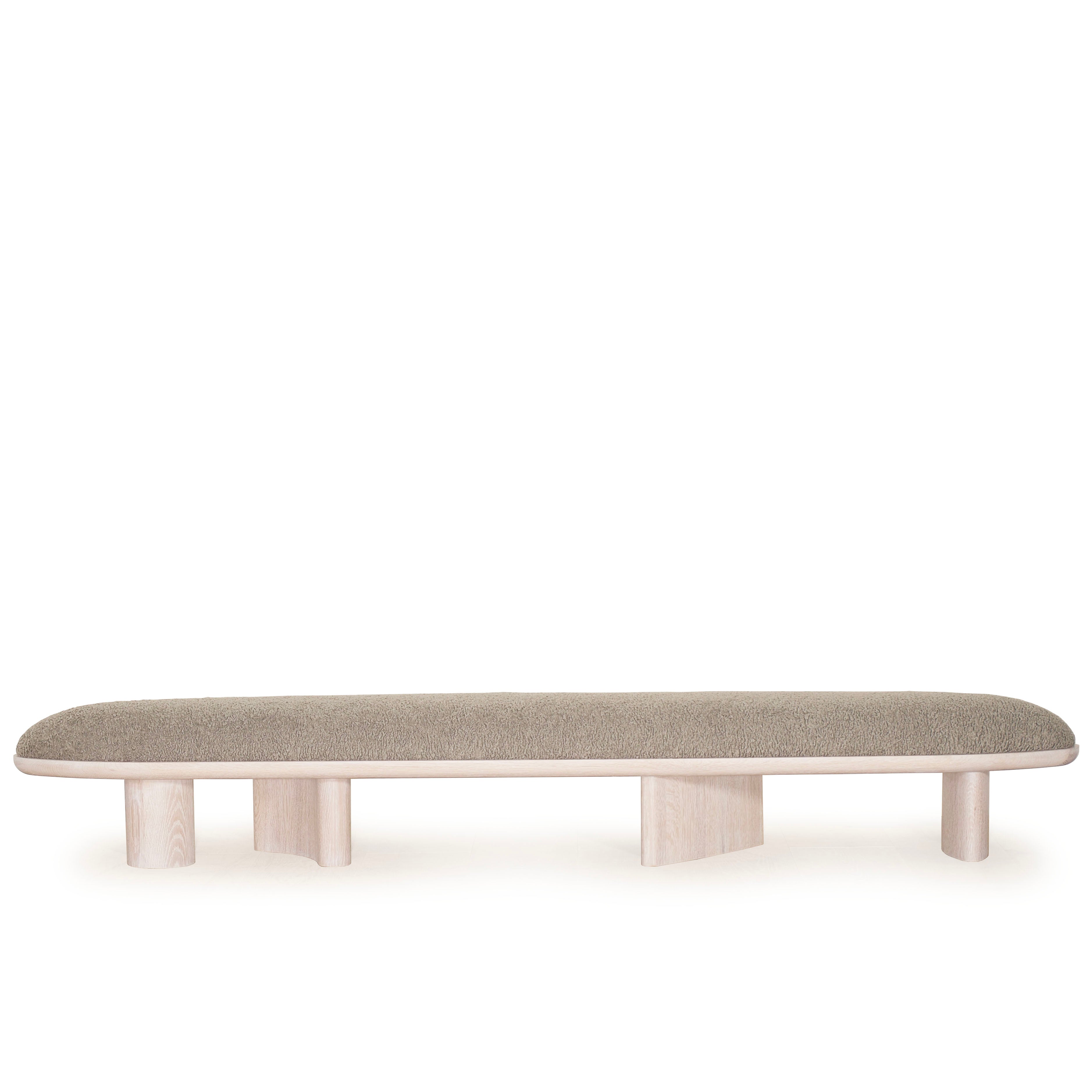 As Shown: in Sheepskin Olive, oak finished in Mint White Super White.