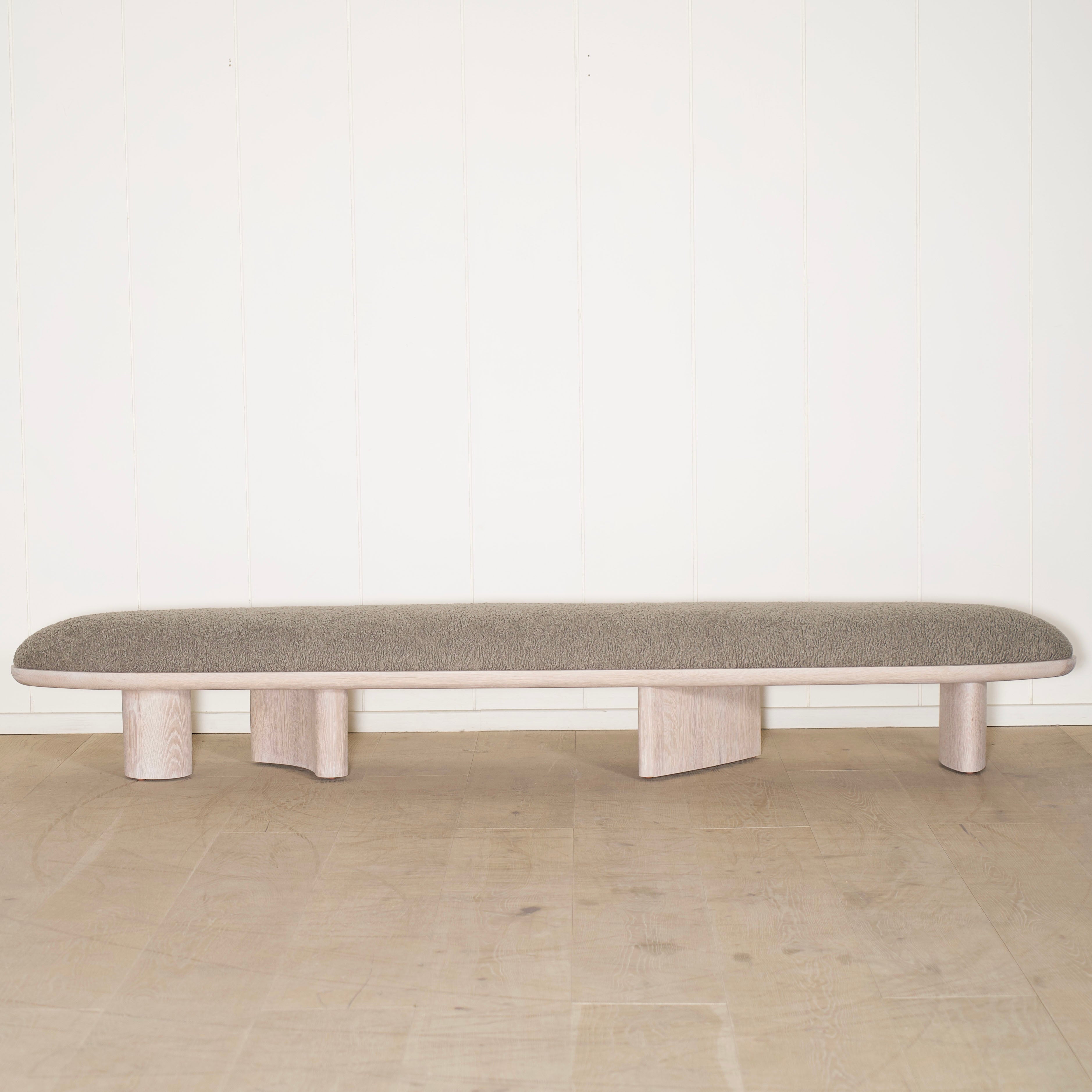 As Shown: in Sheepskin Olive, oak finished in Mint White Super White.