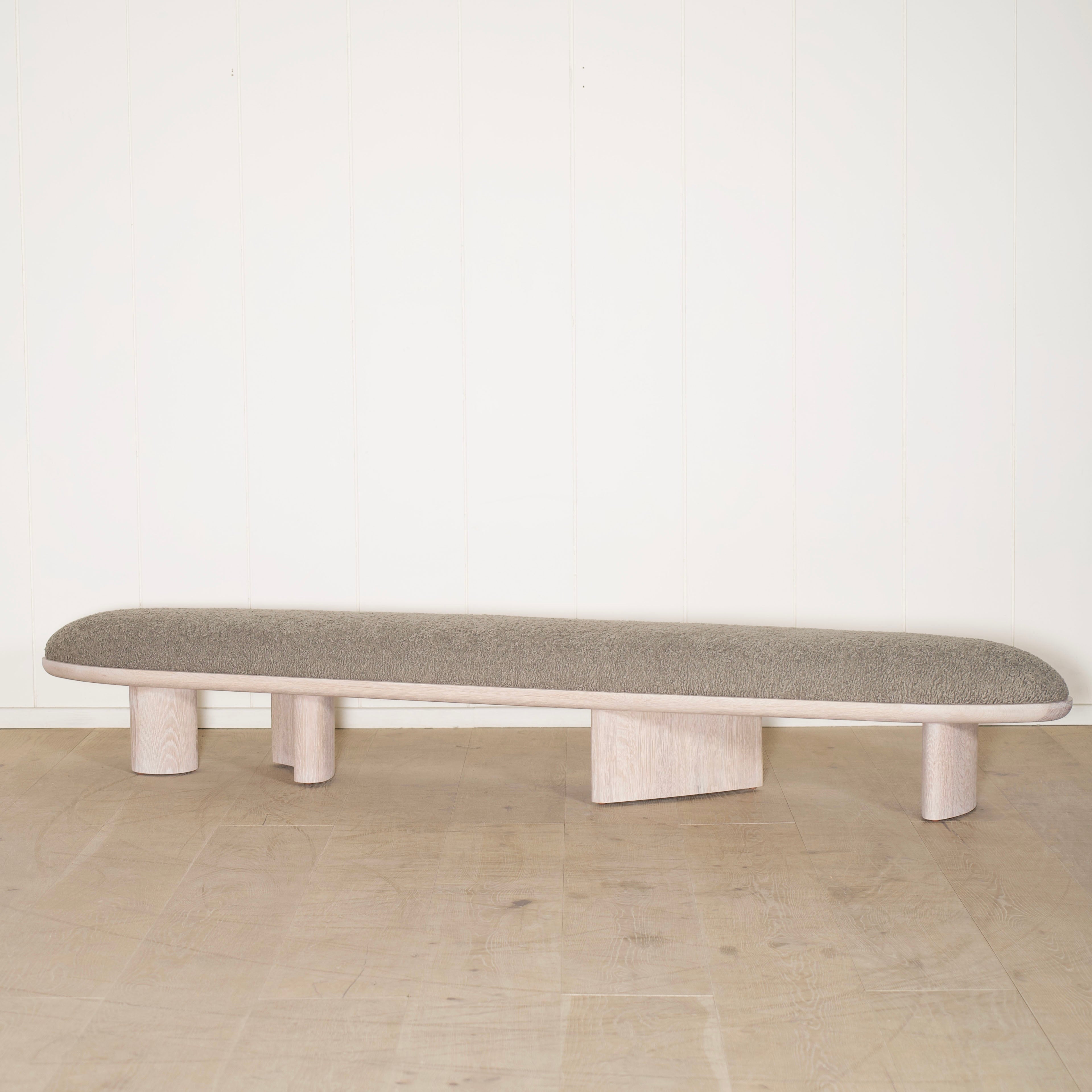 As Shown: in Sheepskin Olive, oak finished in Mint White Super White.