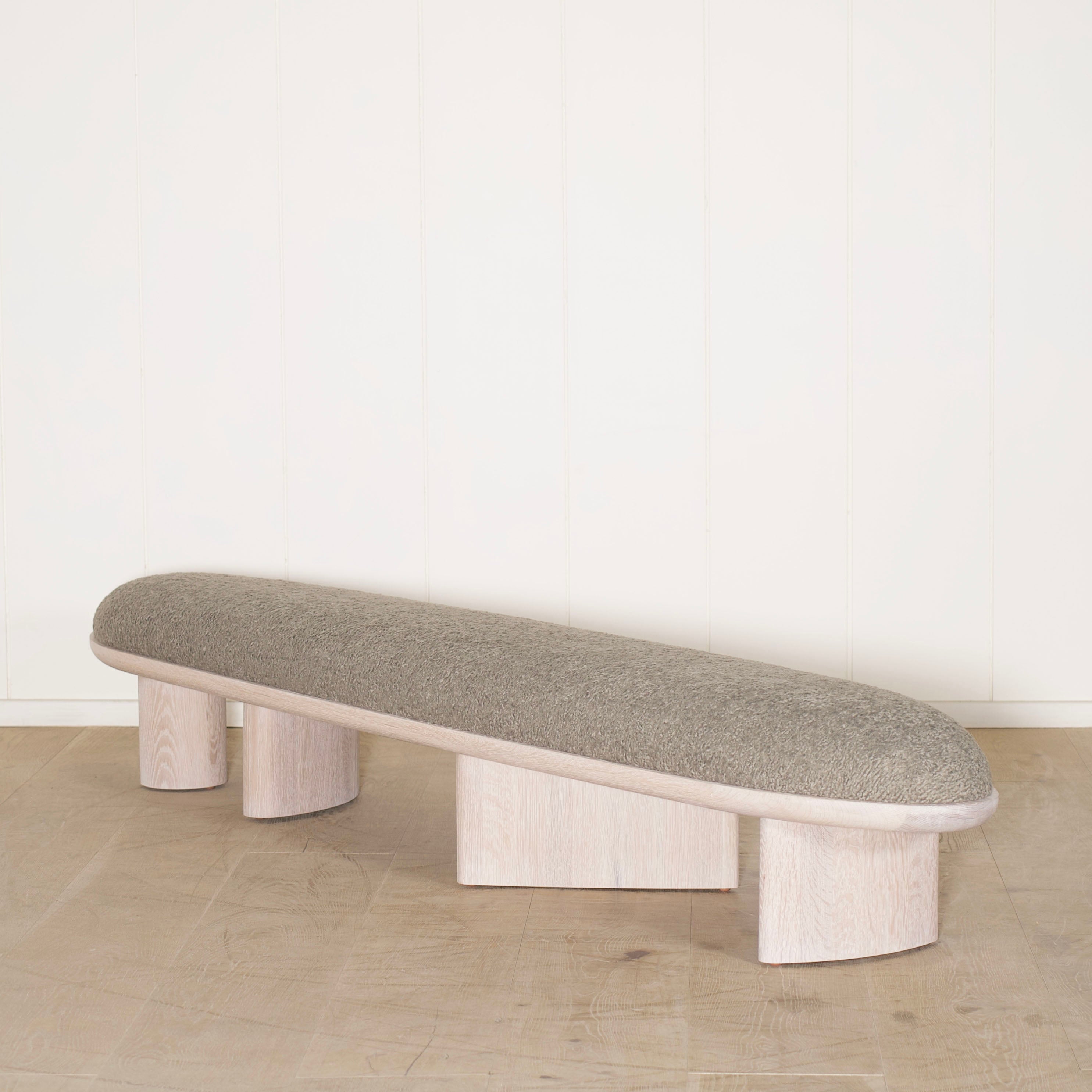 As Shown: in Sheepskin Olive, oak finished in Mint White Super White.