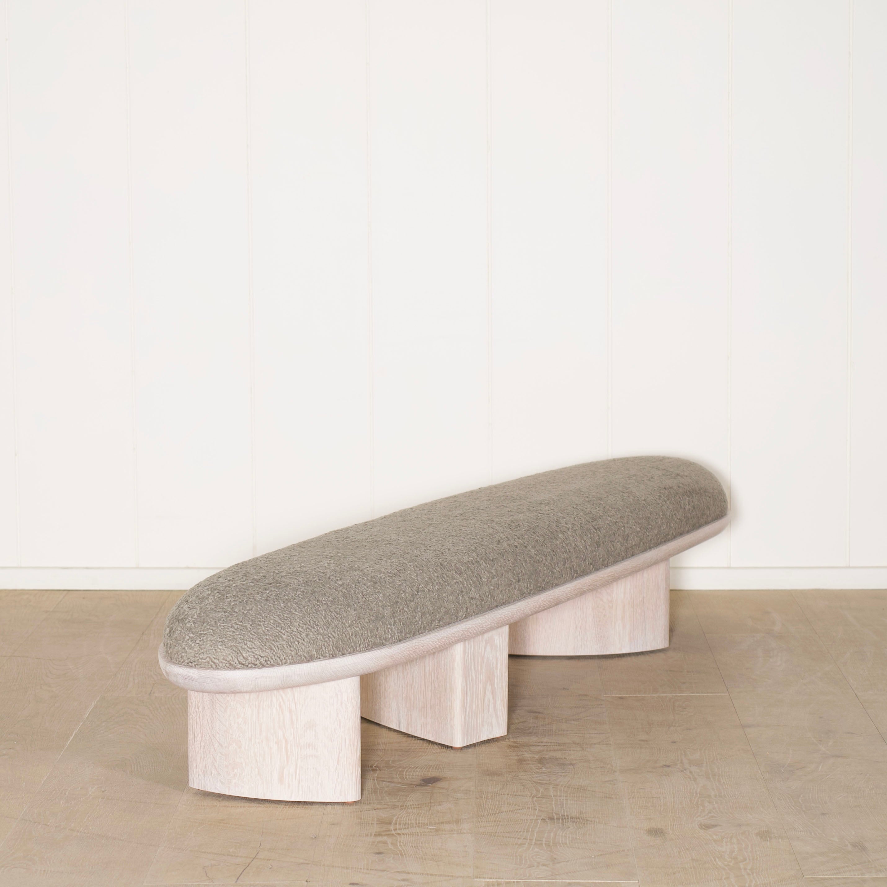 As Shown: in Sheepskin Olive, oak finished in Mint White Super White.