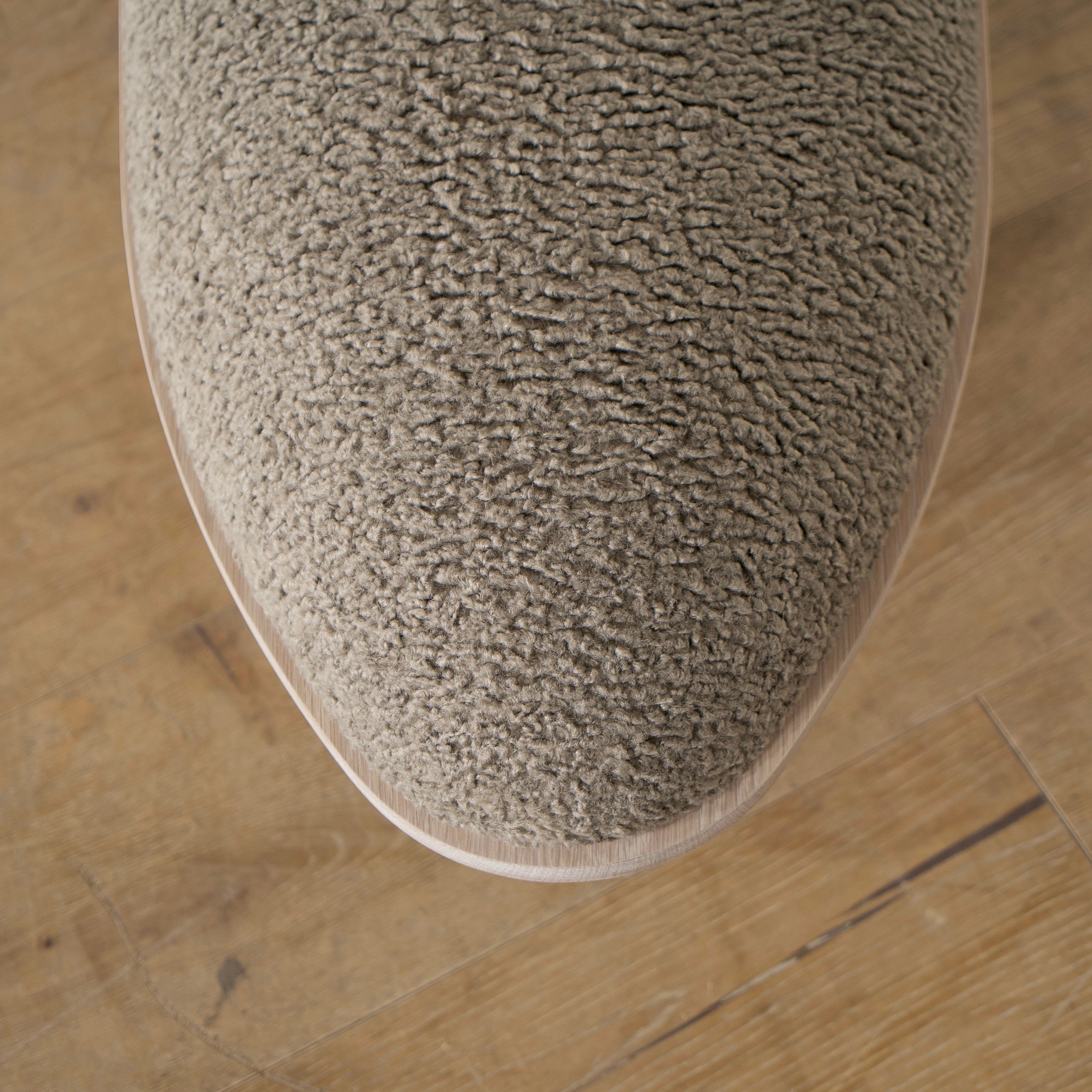 As Shown: in Sheepskin Olive, oak finished in Mint White Super White.