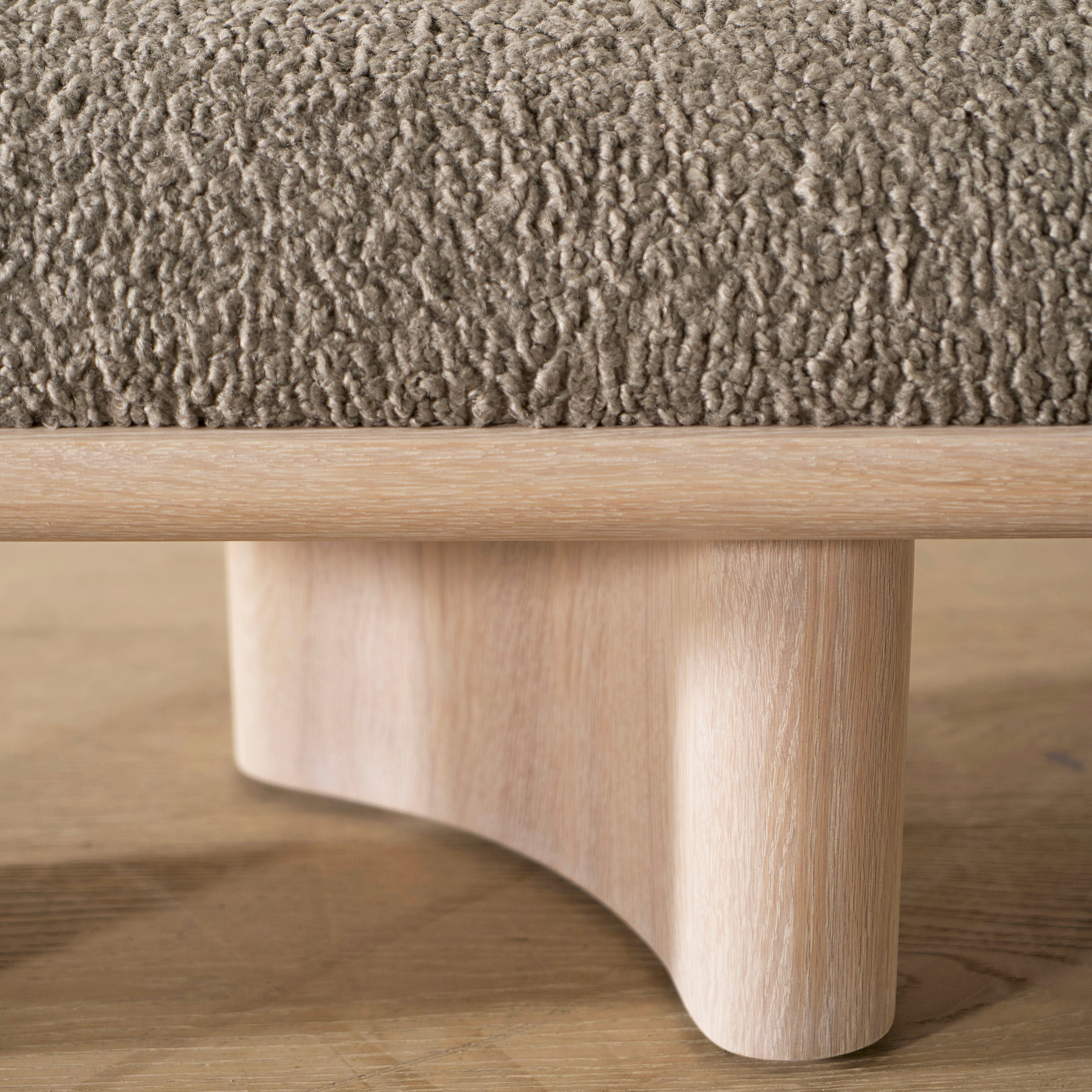 As Shown: in Sheepskin Olive, oak finished in Mint White Super White.