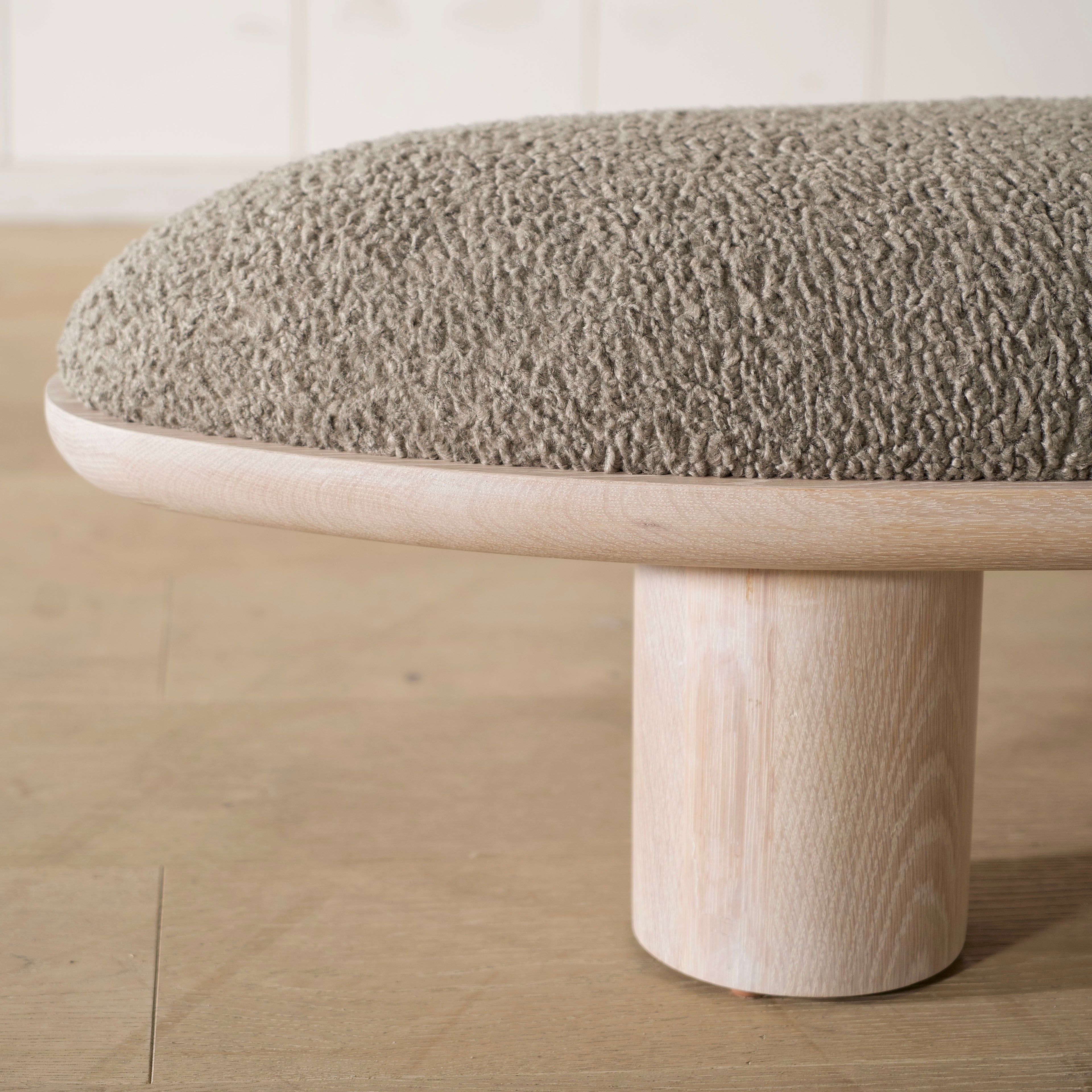 As Shown: in Sheepskin Olive, oak finished in Mint White Super White.