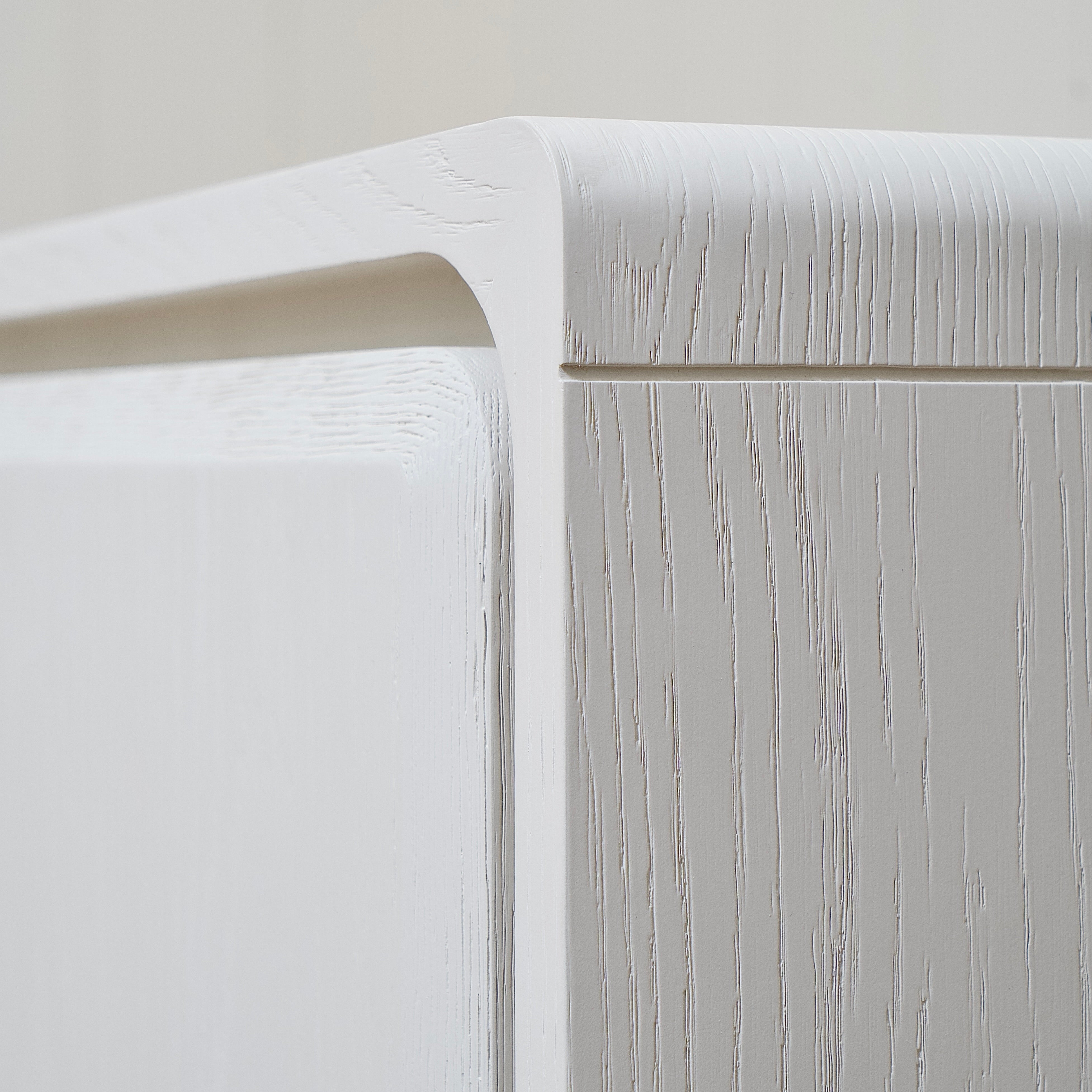 As Shown: 120"W x 18"D x 30"H | Materiai: Ash | Finish: Wire Brushed Edgecomb Grey