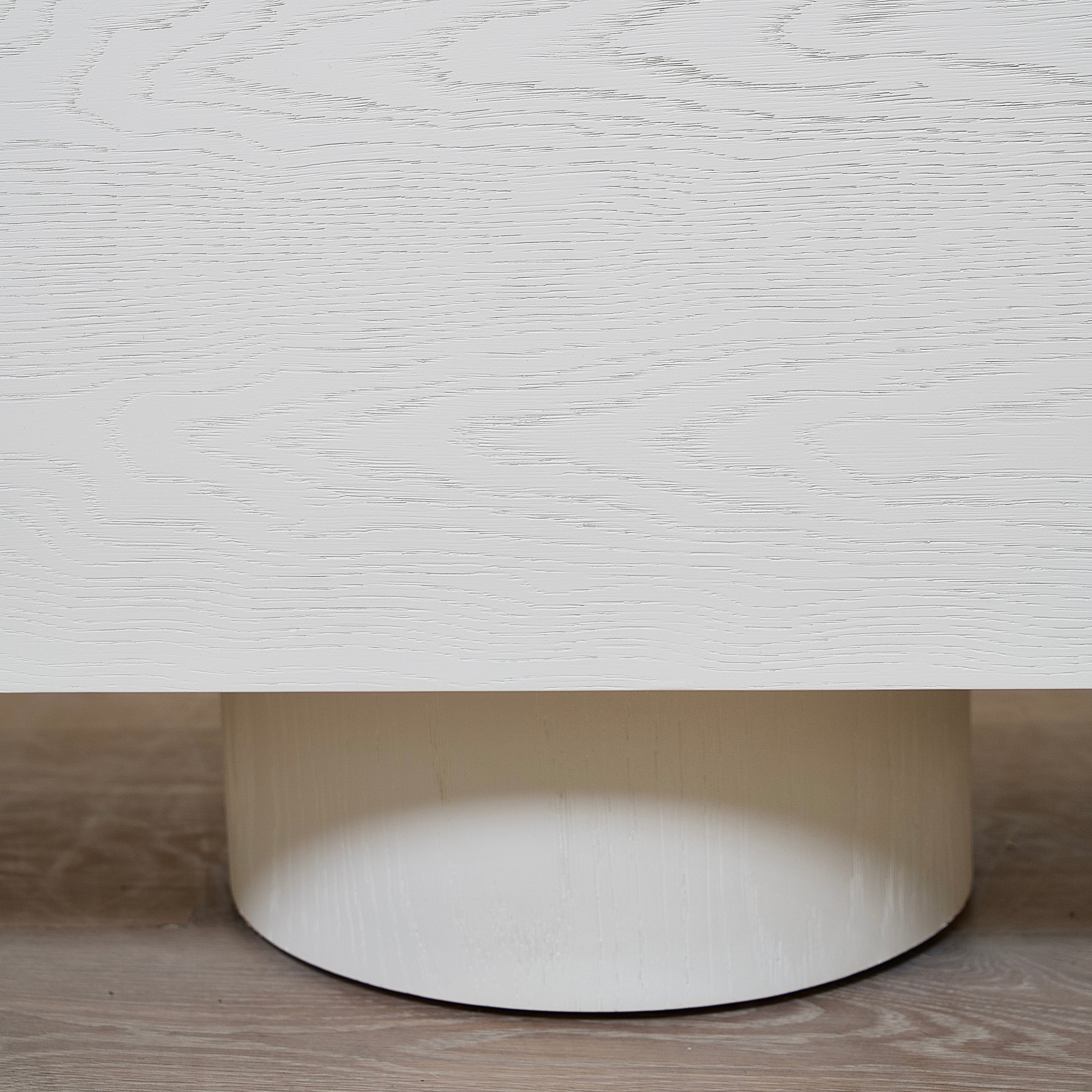 As Shown: 120"W x 18"D x 30"H | Materiai: Ash | Finish: Wire Brushed Edgecomb Grey