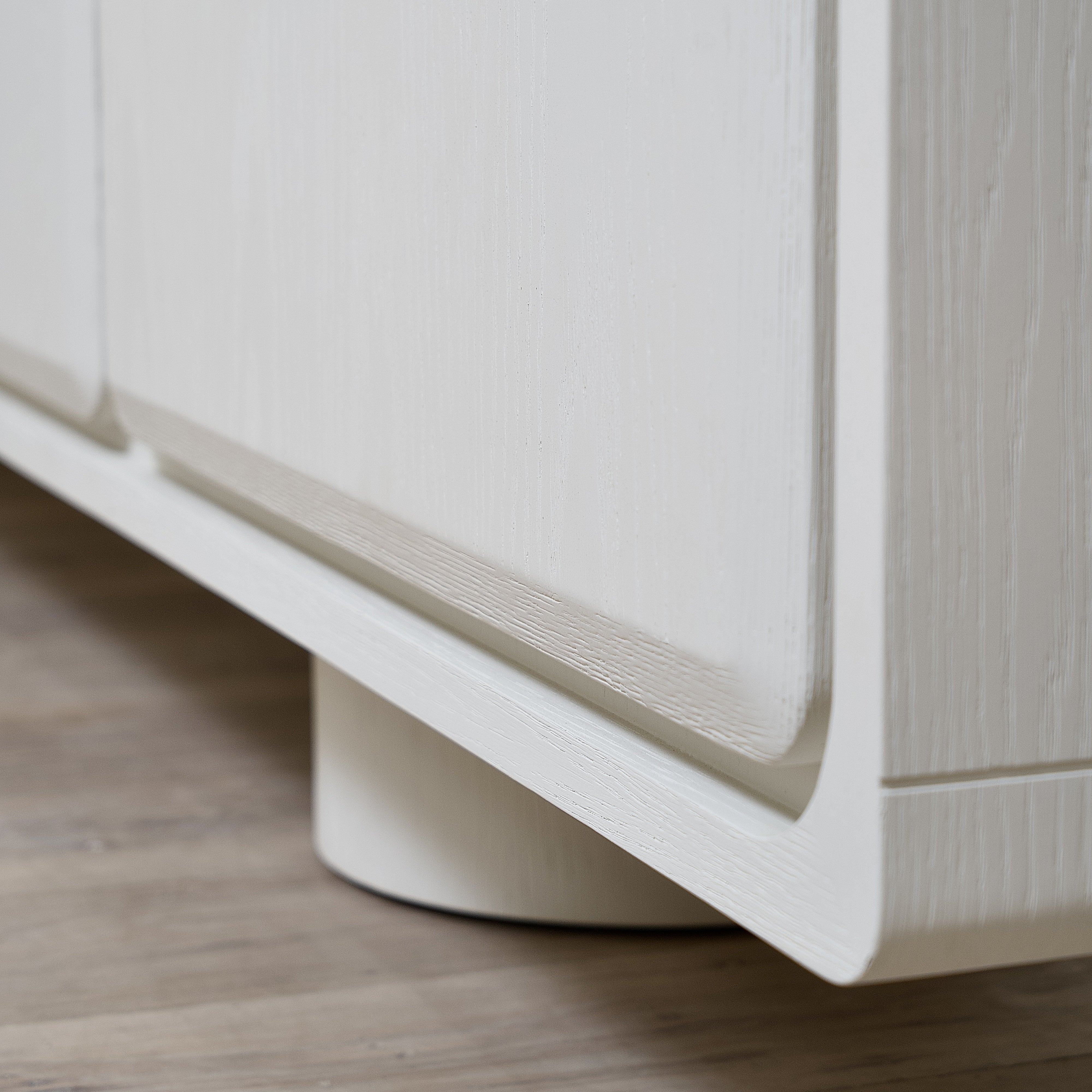 As Shown: 120"W x 18"D x 30"H | Materiai: Ash | Finish: Wire Brushed Edgecomb Grey