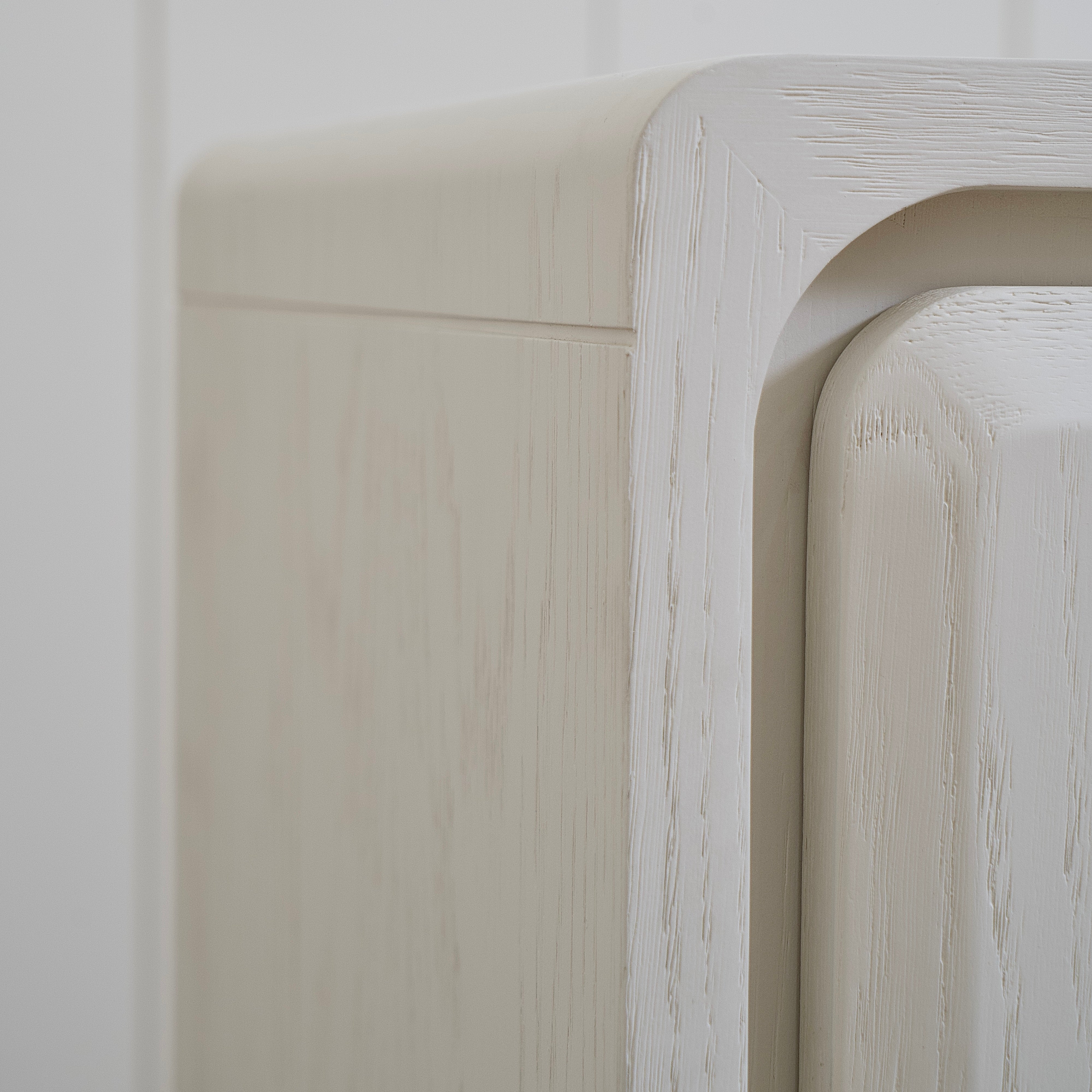 As Shown: 120"W x 18"D x 30"H | Materiai: Ash | Finish: Wire Brushed Edgecomb Grey