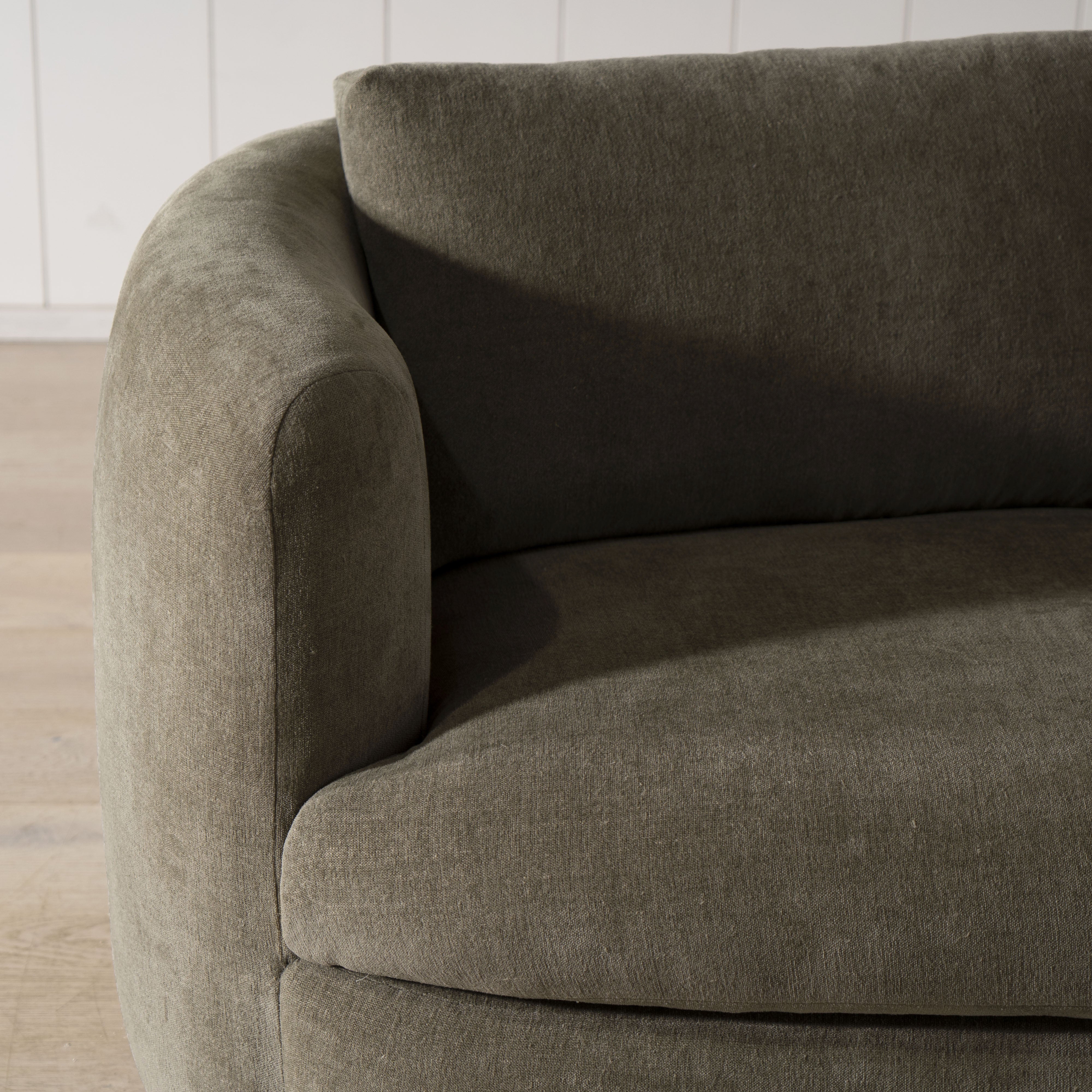 As Shown: Upholstered in Bellamy Stone.