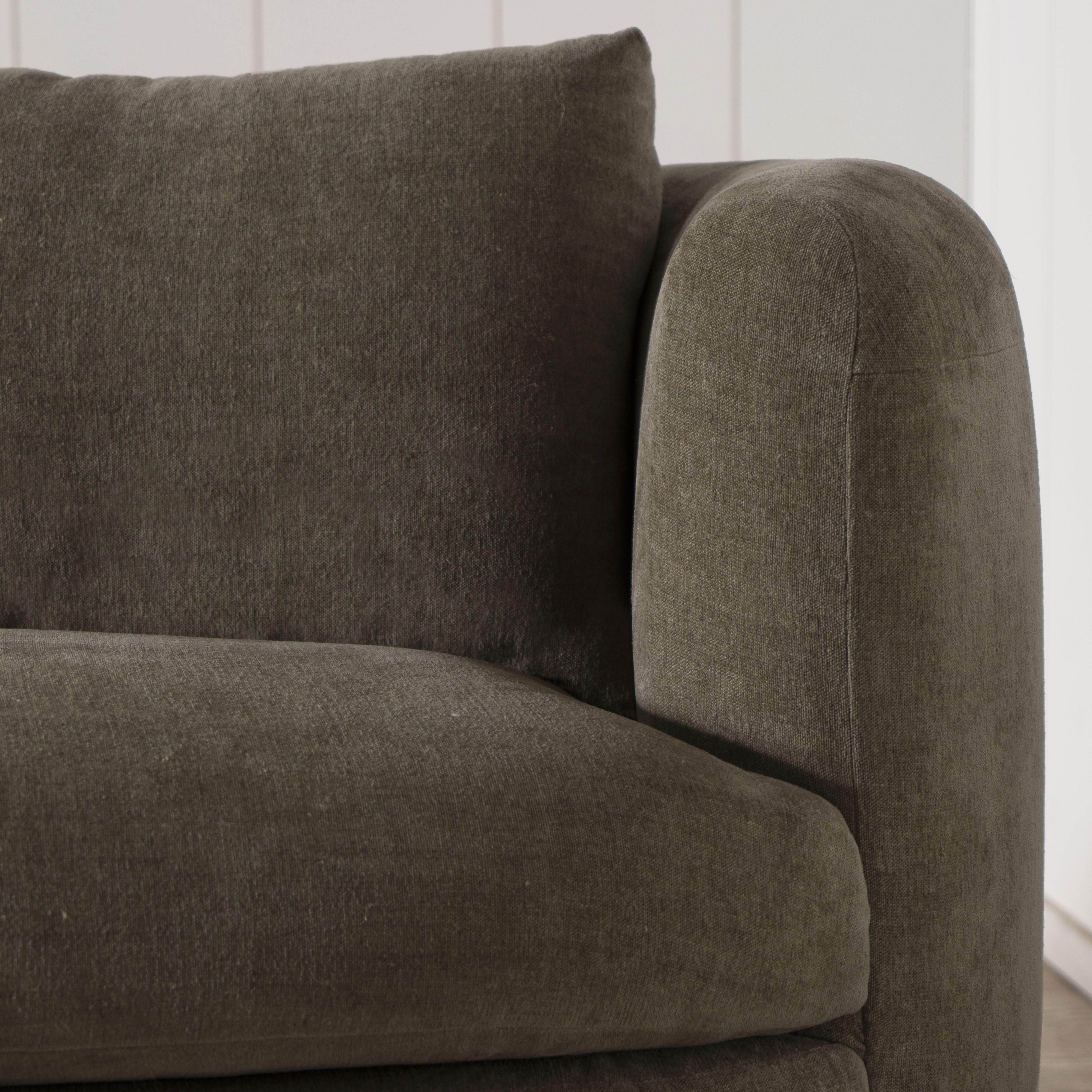 As Shown: Upholstered in Bellamy Stone.