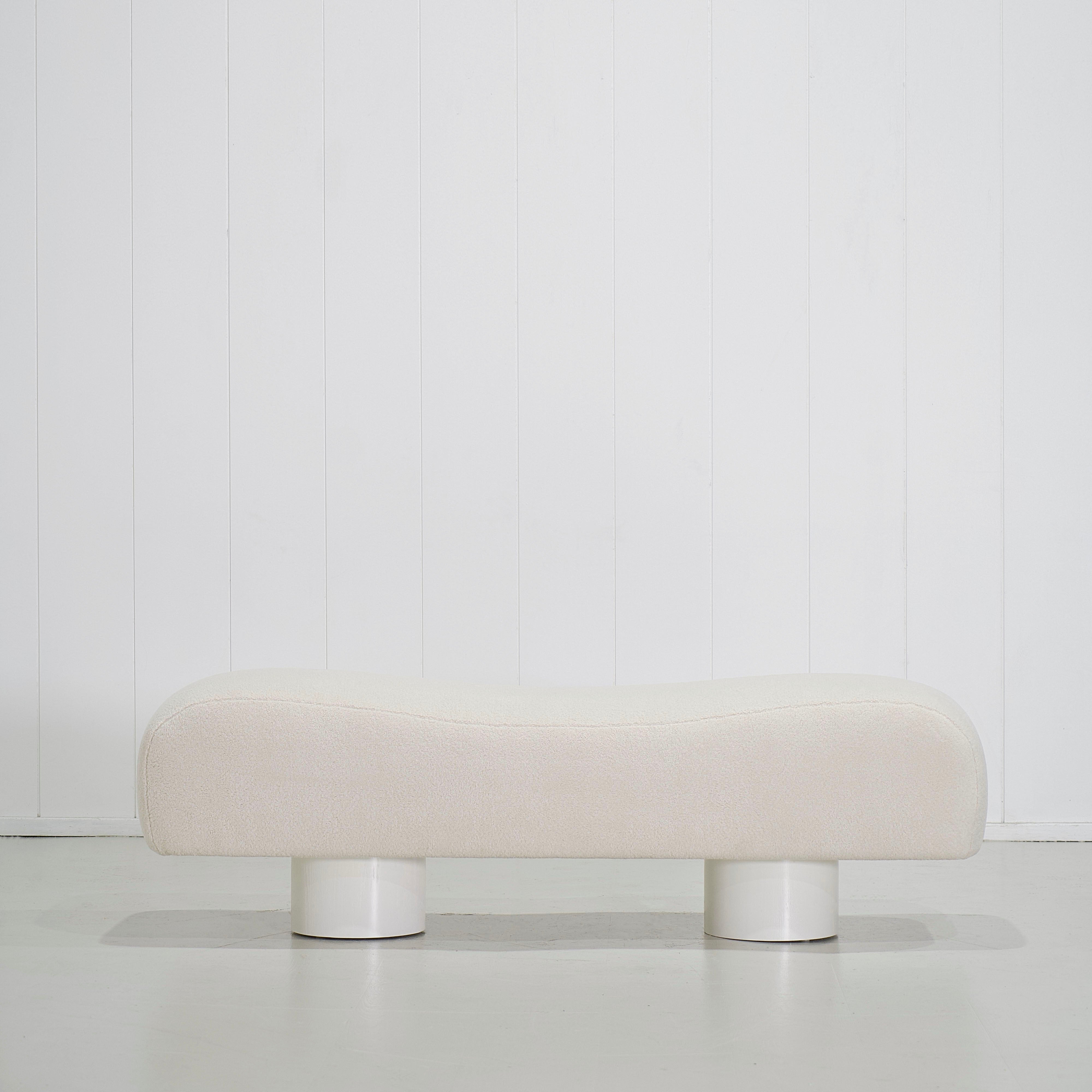 As Shown: in COM, oak legs wire brushed painted.