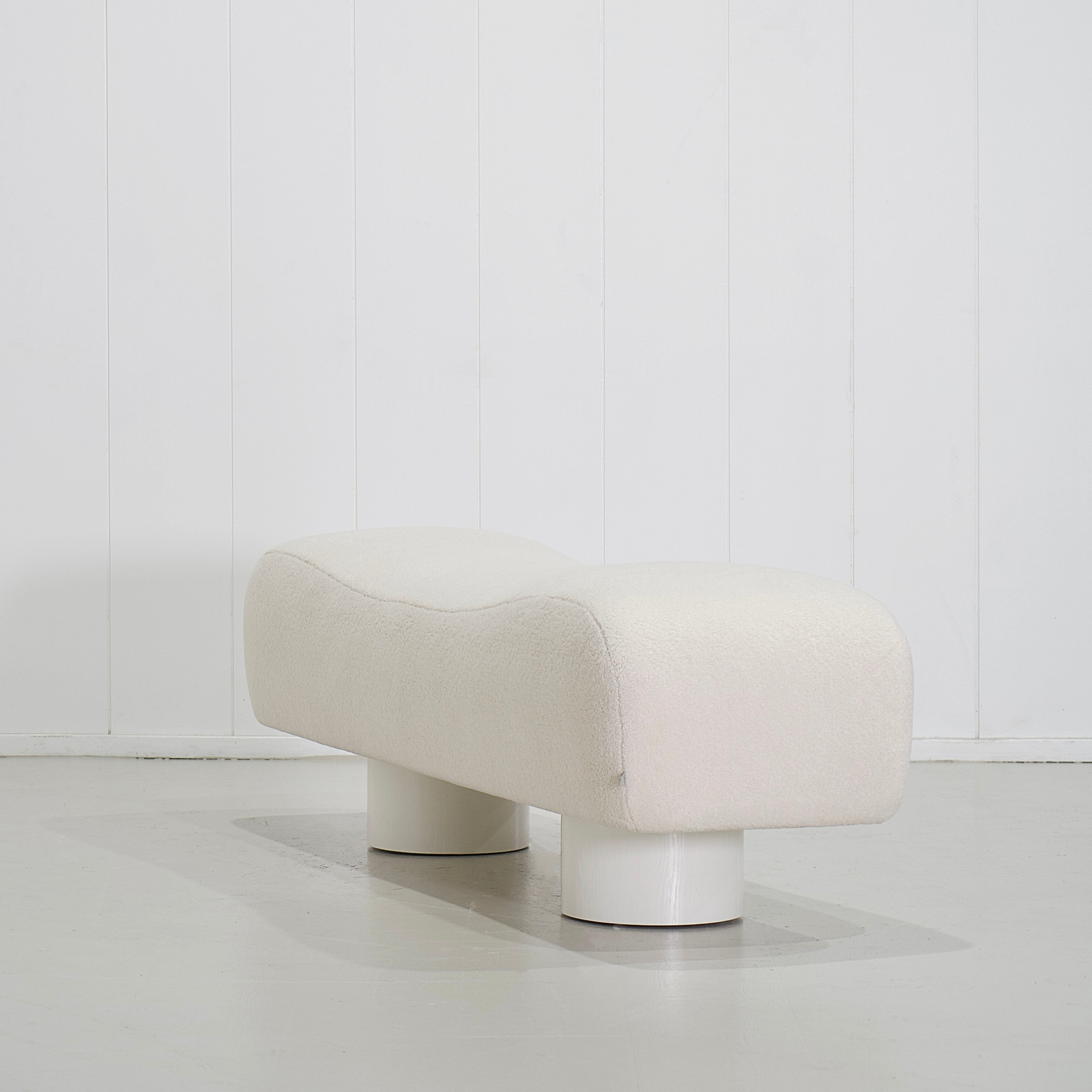 As Shown: in COM, oak legs wire brushed painted.