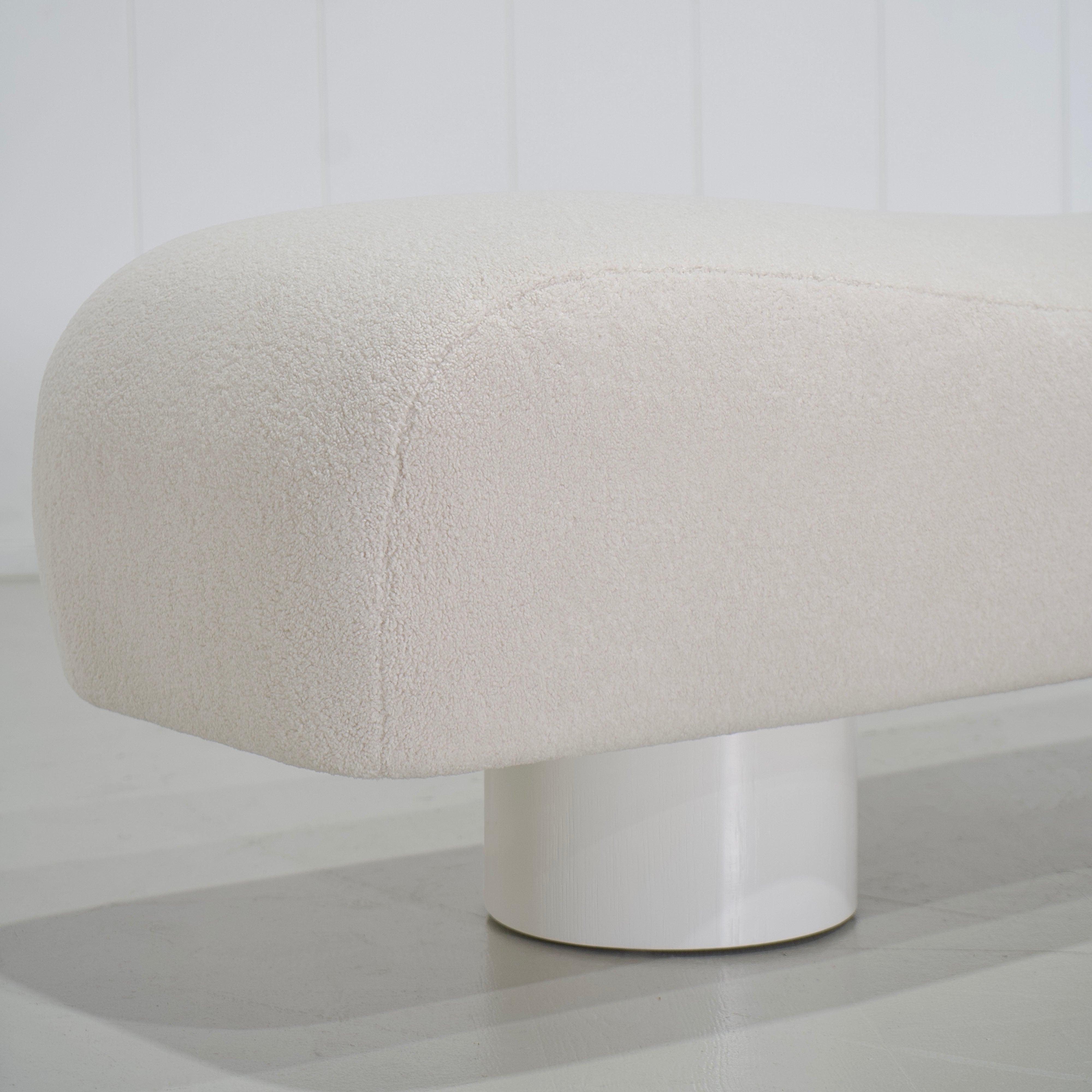 As Shown: in COM, oak legs wire brushed painted.