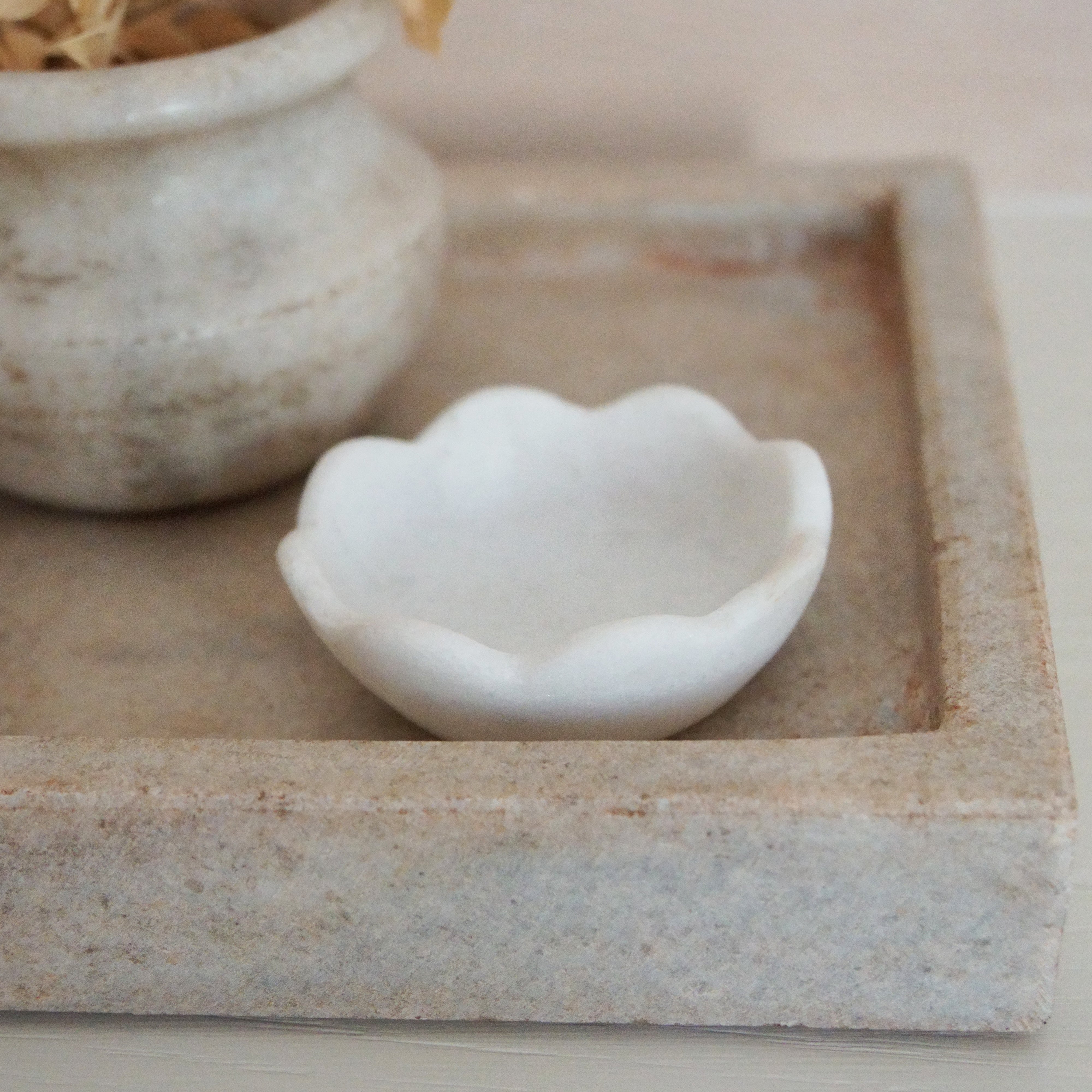 As Shown in White Marble