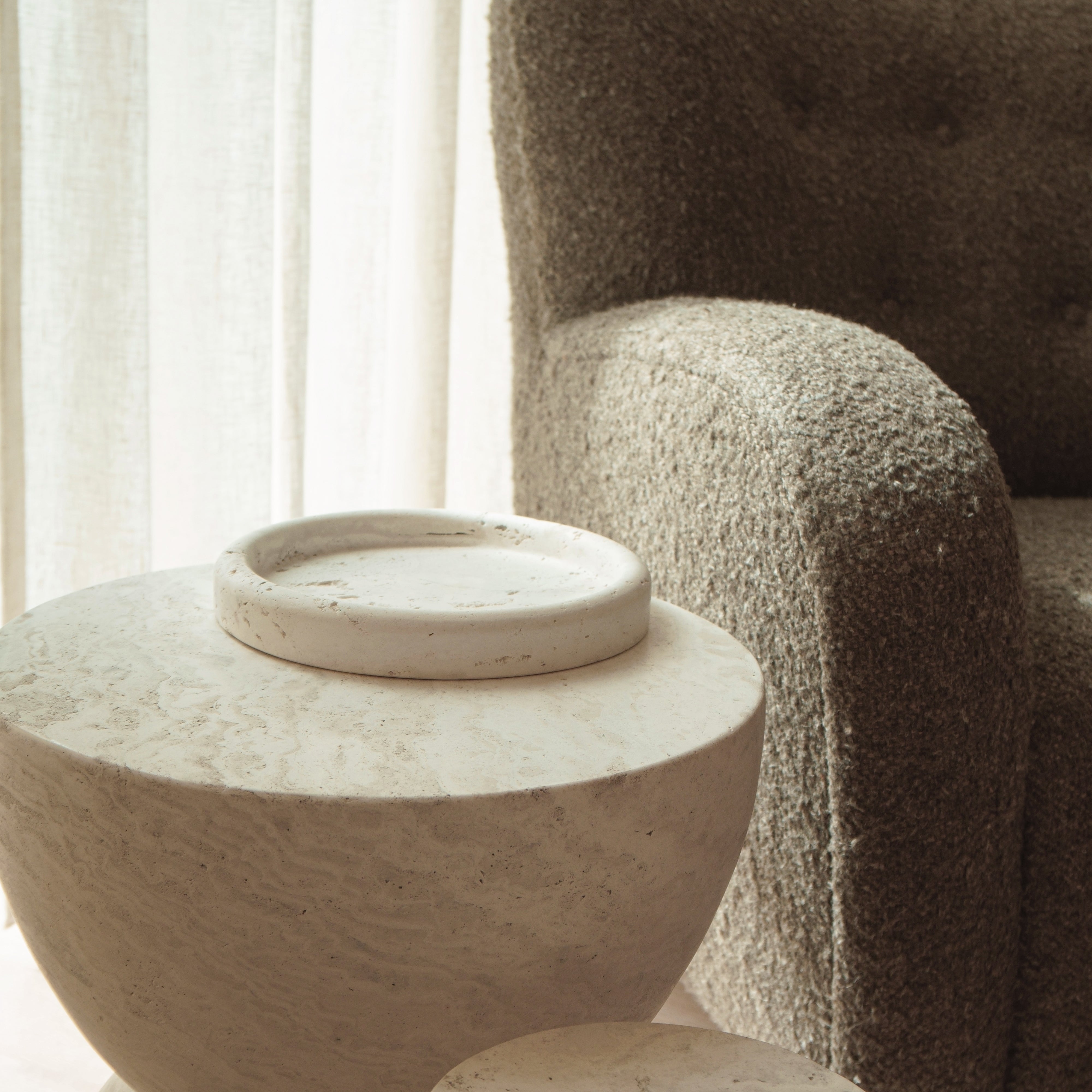 As Shown in White Travertine