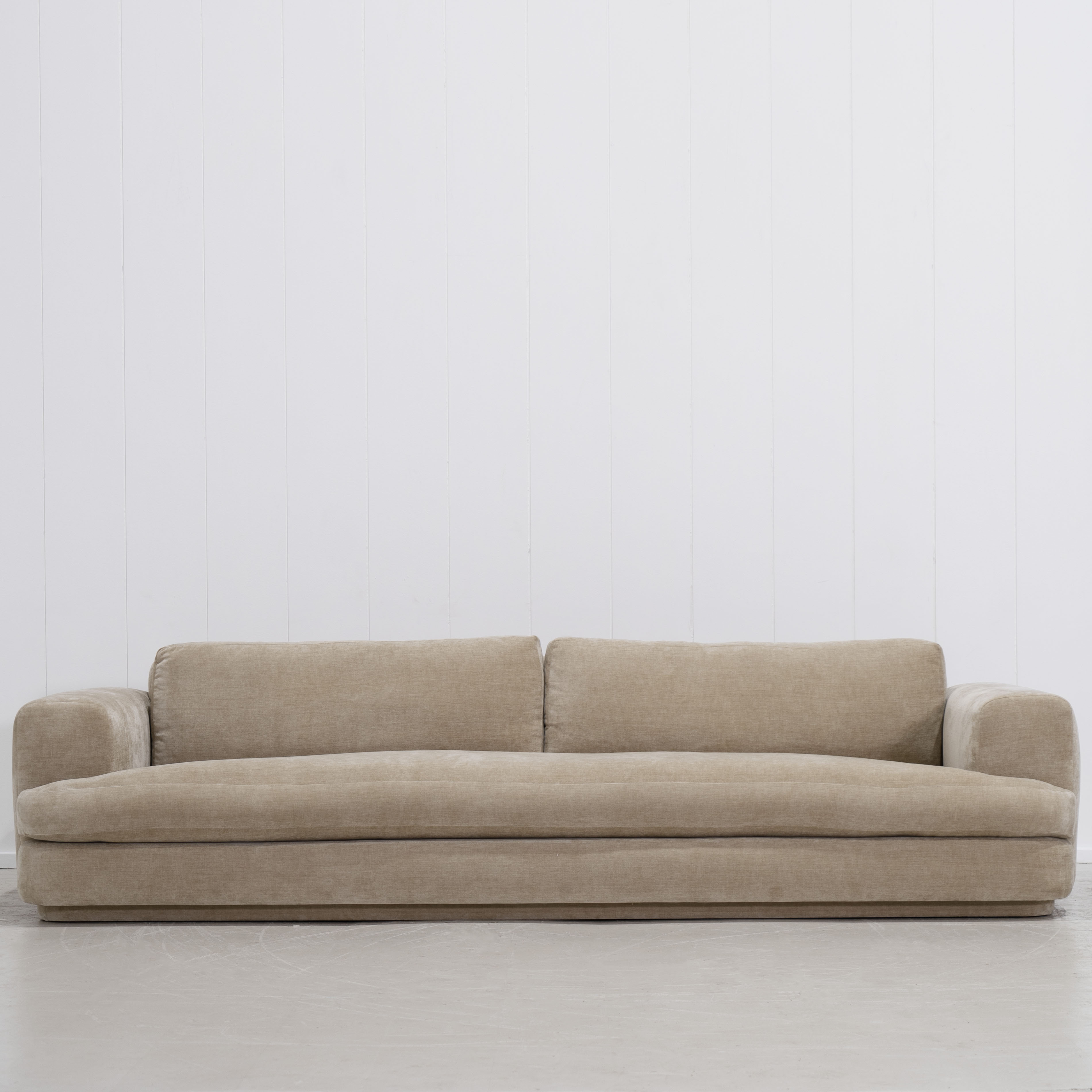 As Shown: Upholstered in Canyon Sand with a 2 over 1 Cushion Configuration