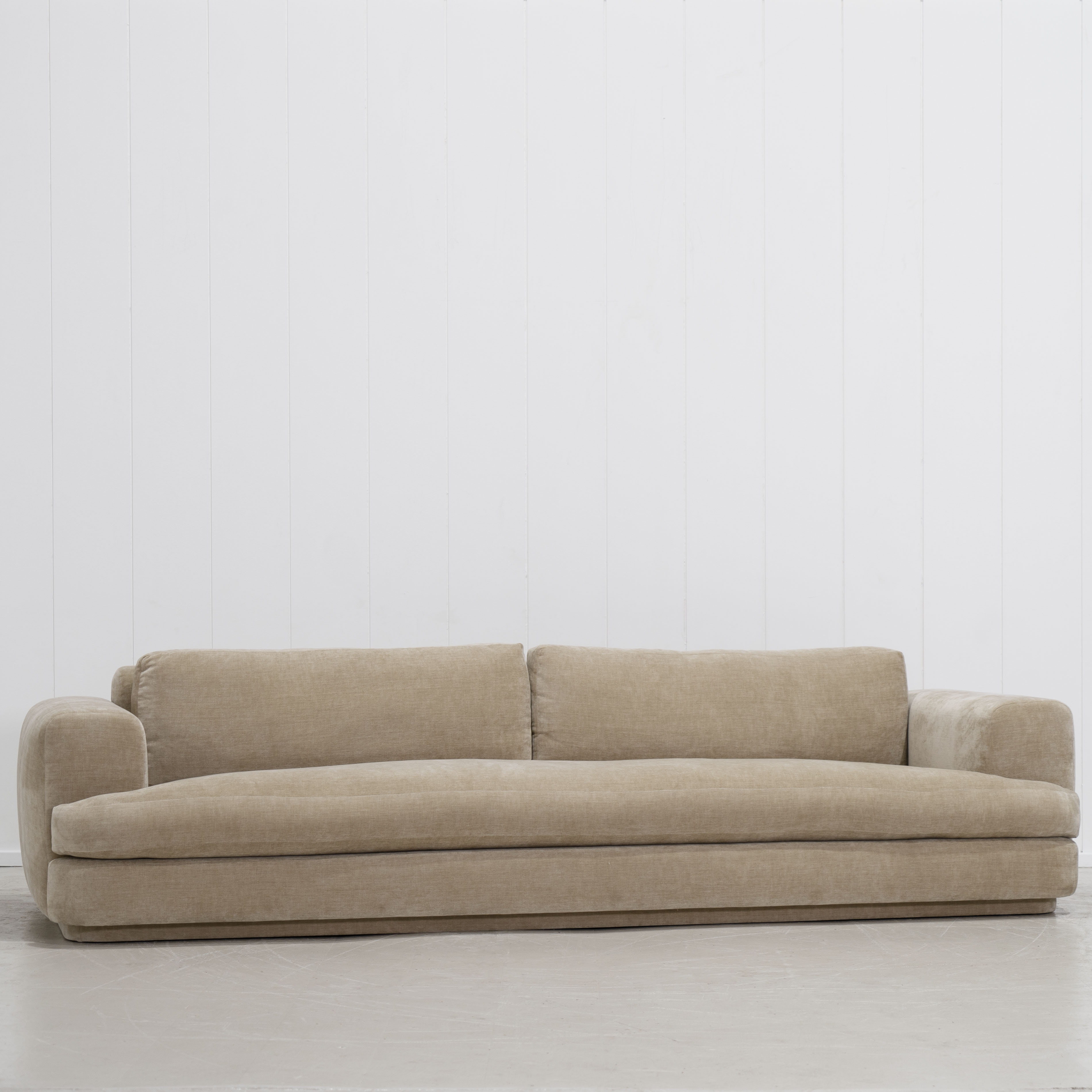 As Shown: Upholstered in Canyon Sand with a 2 over 1 Cushion Configuration