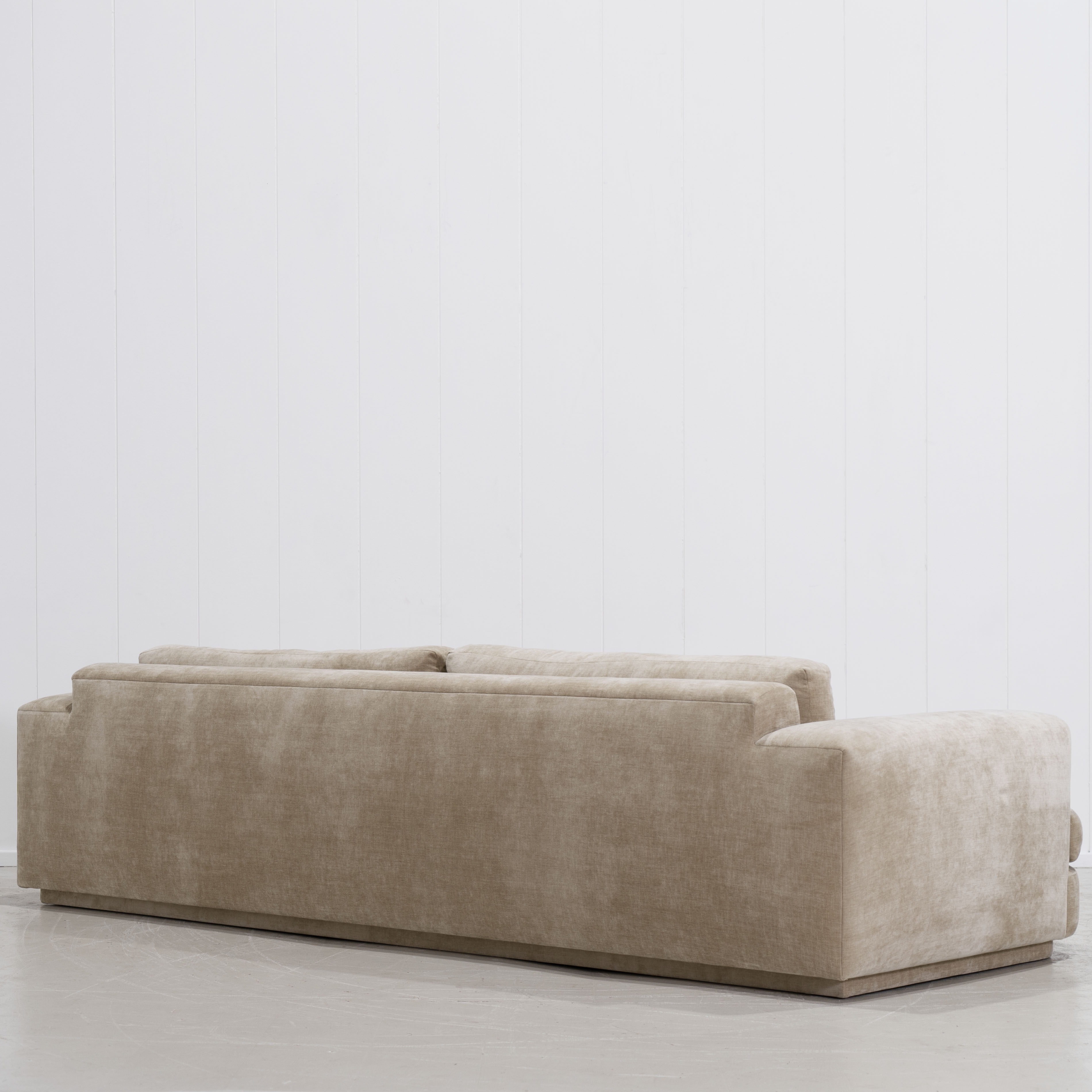 As Shown: Upholstered in Canyon Sand with a 2 over 1 Cushion Configuration