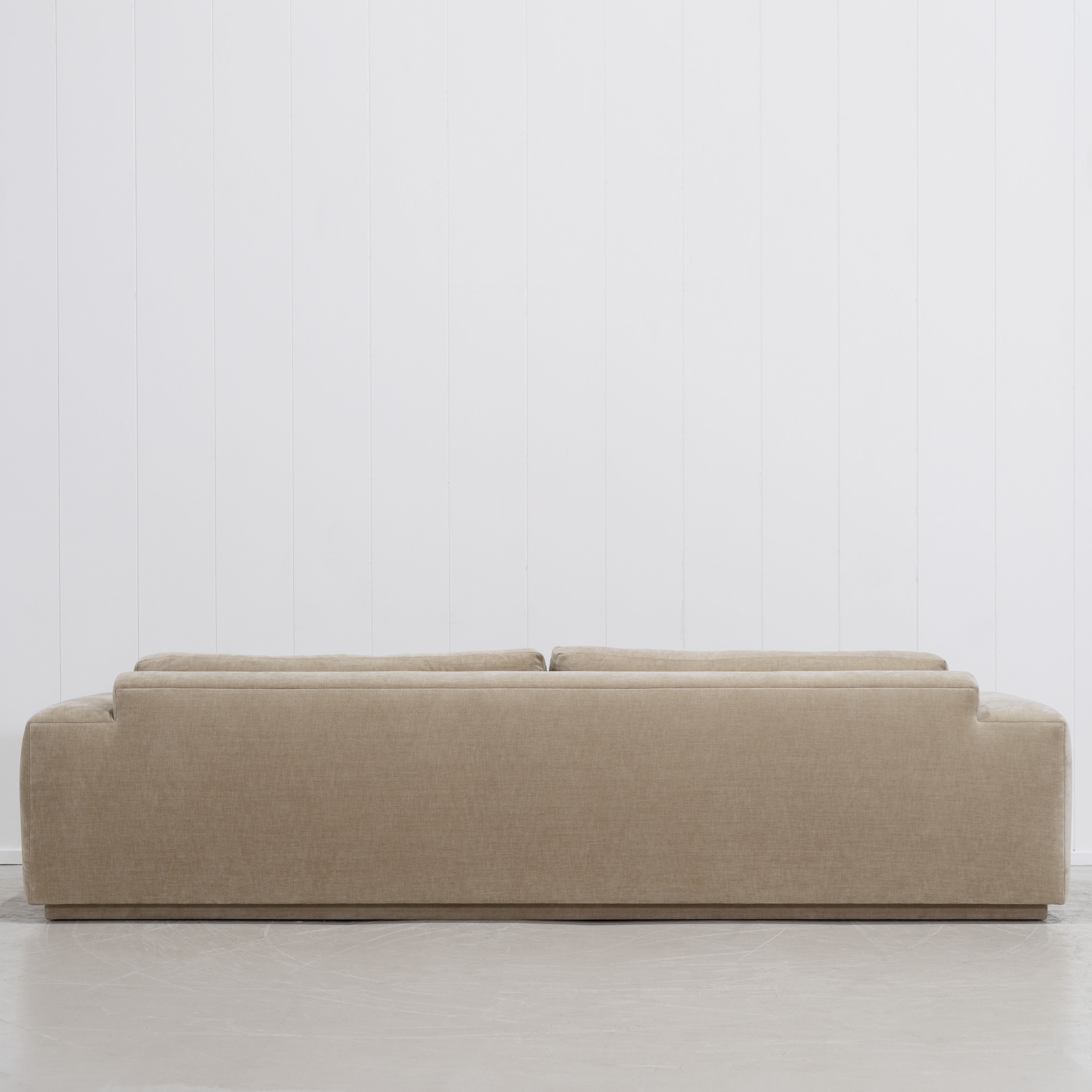 As Shown: Upholstered in Canyon Sand with a 2 over 1 Cushion Configuration