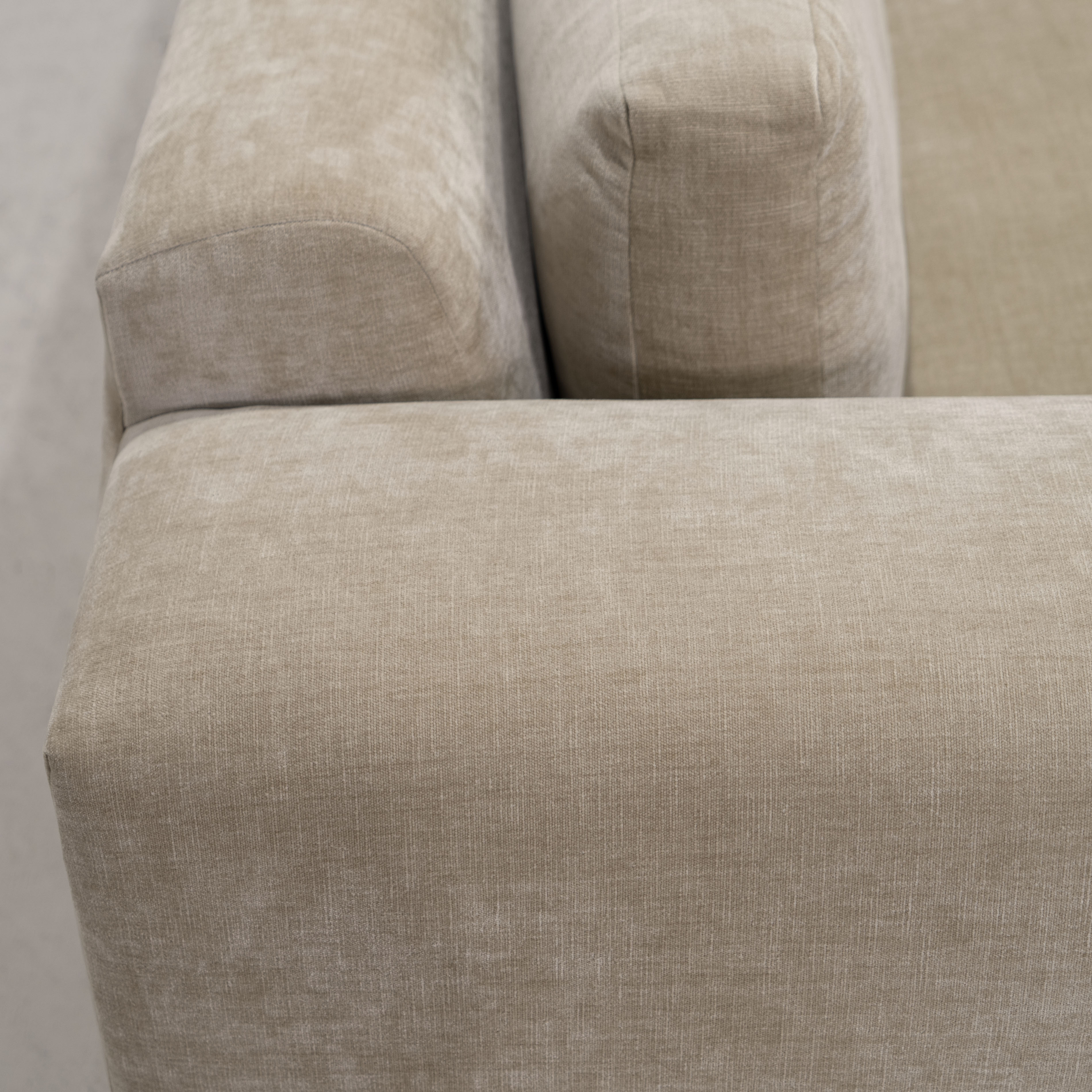 As Shown: Upholstered in Canyon Sand with a 2 over 1 Cushion Configuration