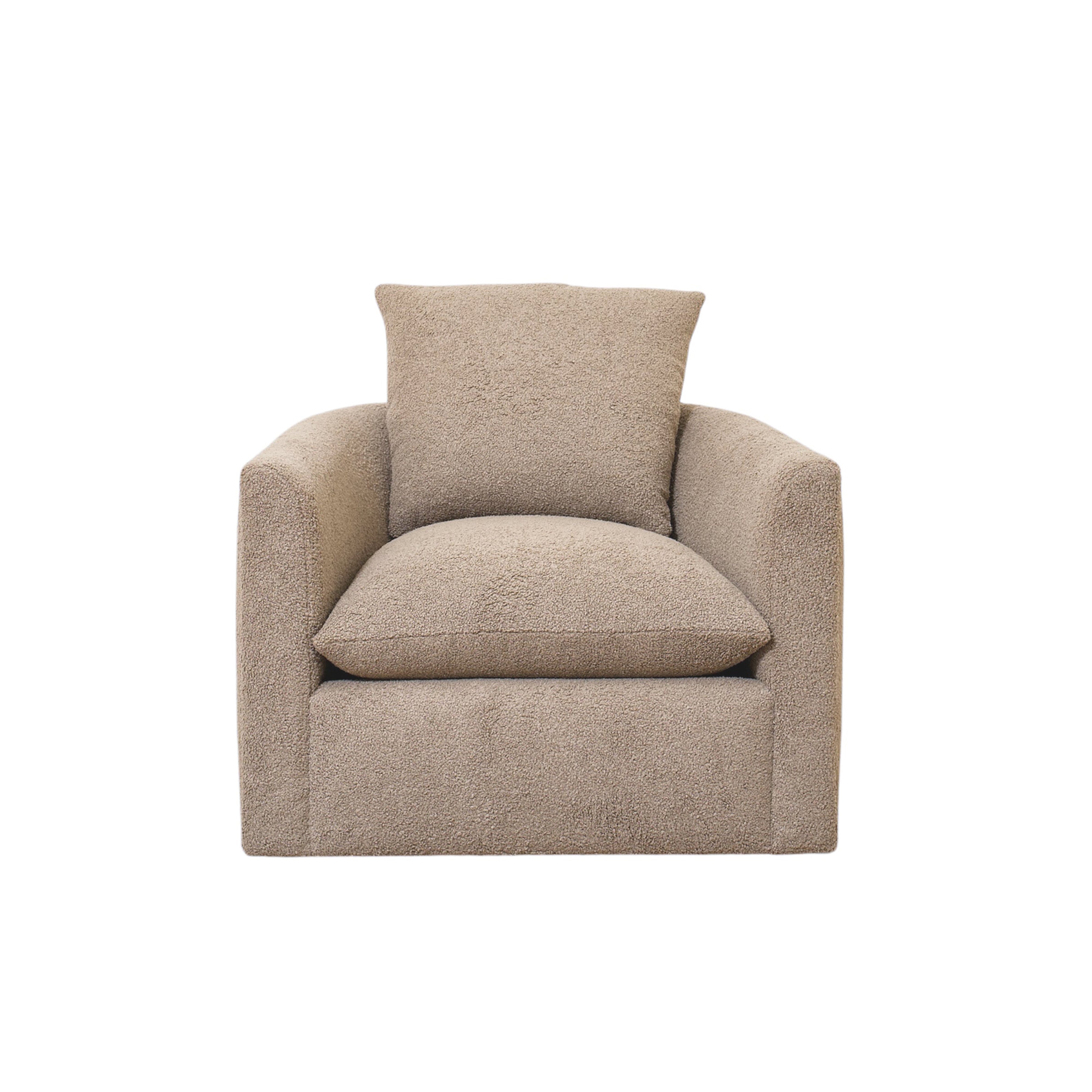 As Shown: McGrath M Chair-35"W x 35"D x 33"H | Style: Upholstered | Fabric: Peak Cocoa