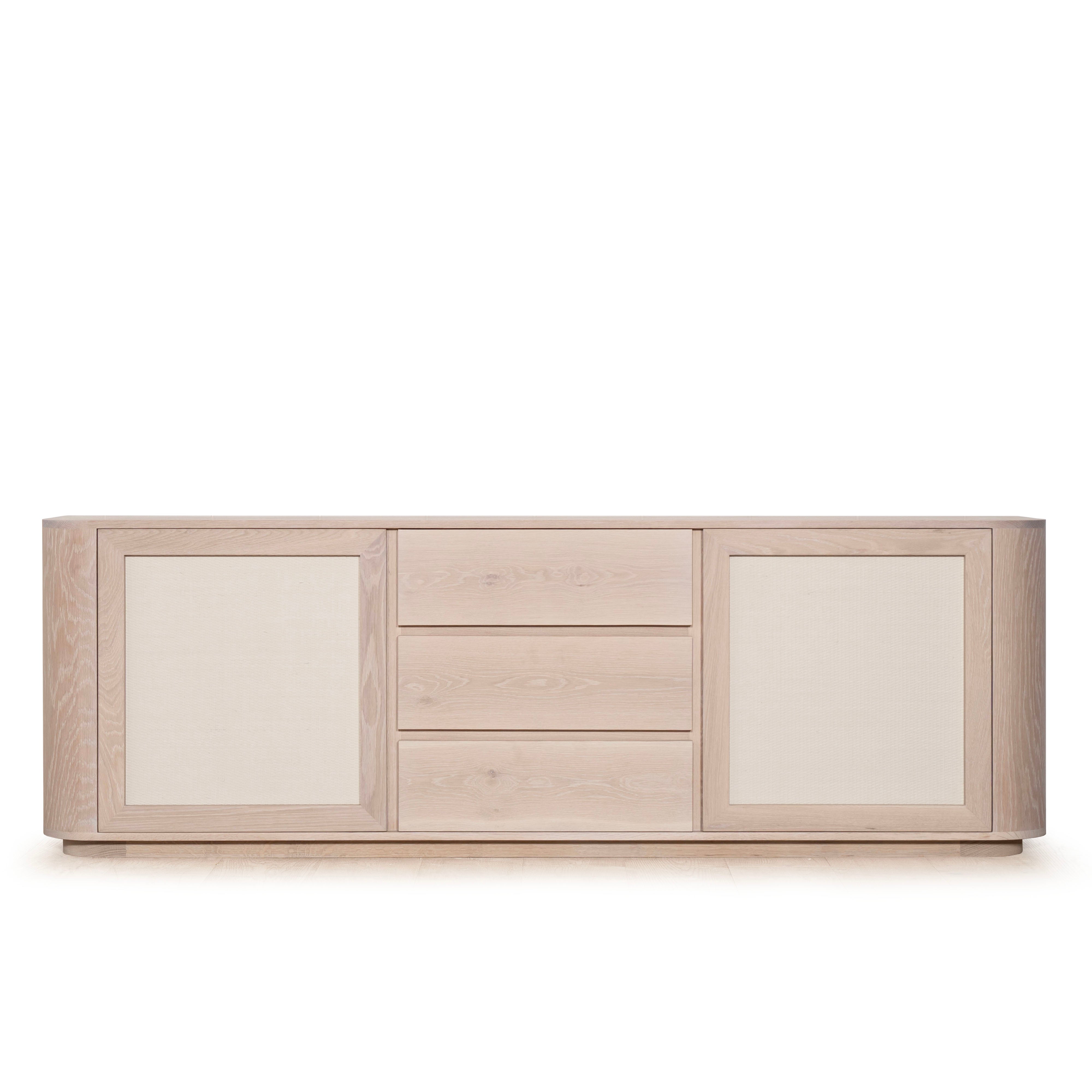 As Shown: in Mint White Super White finish with painted EdgeComb Grey Cane.