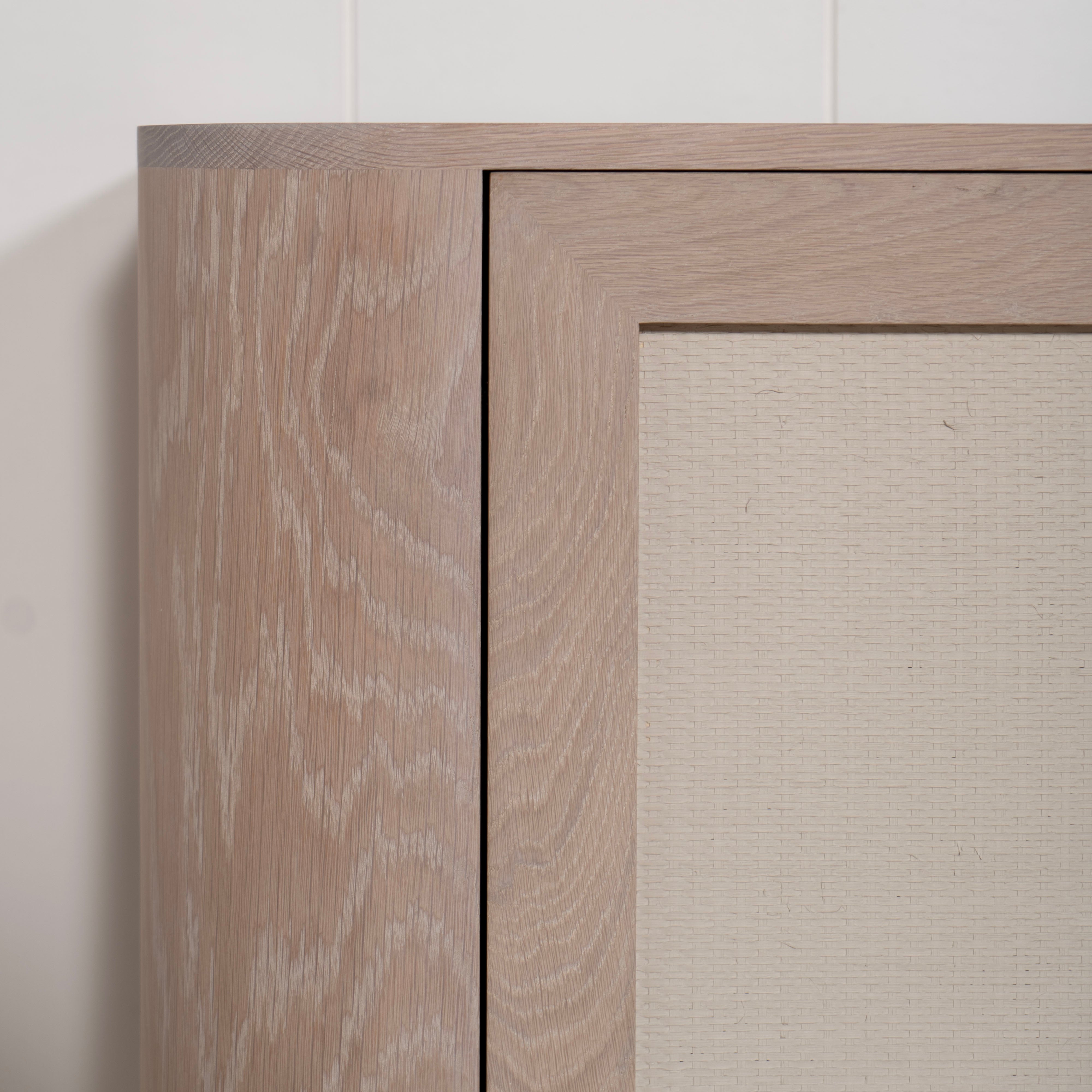 As Shown: in Mint White Super White finish with painted EdgeComb Grey Cane.