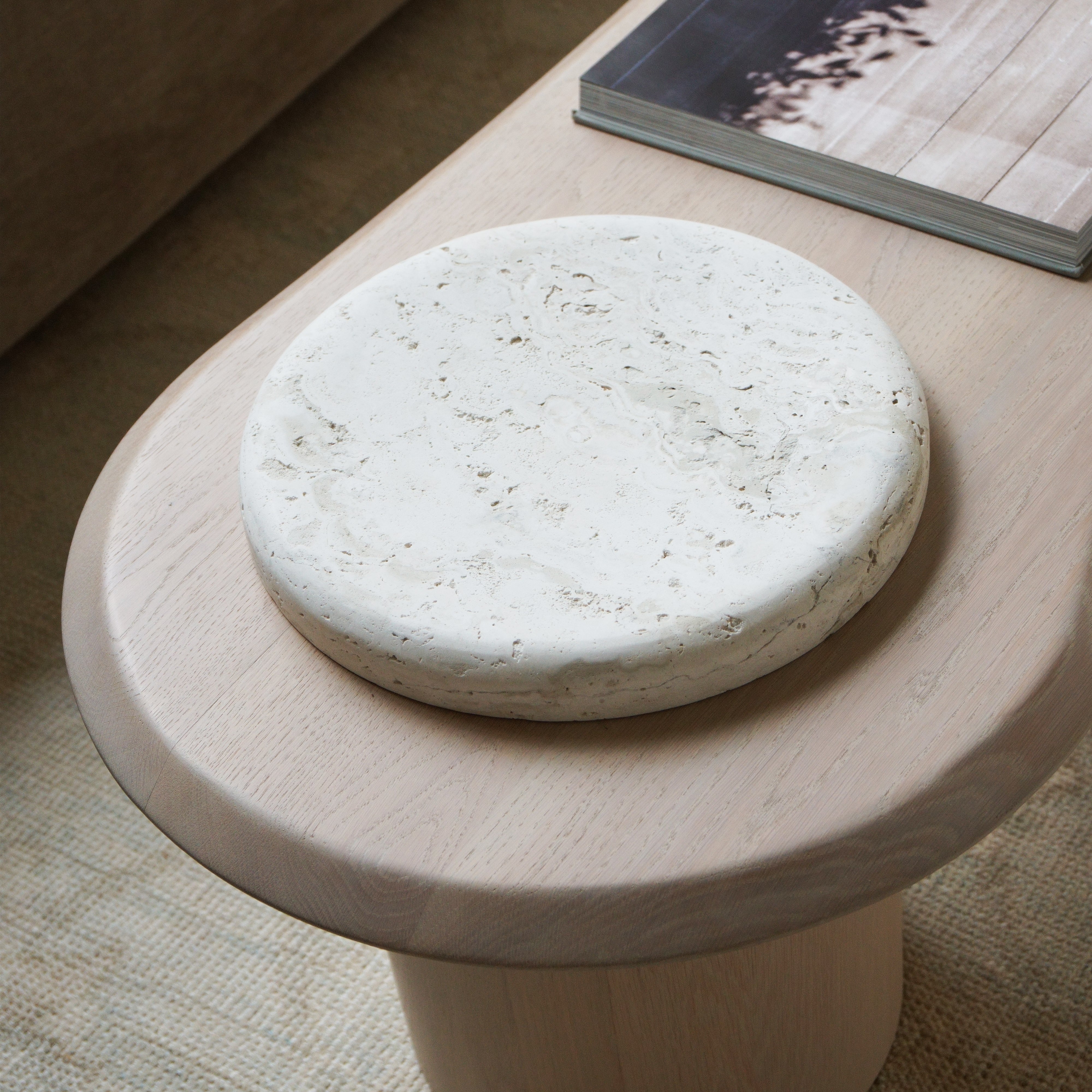 As Shown in Large, White Travertine