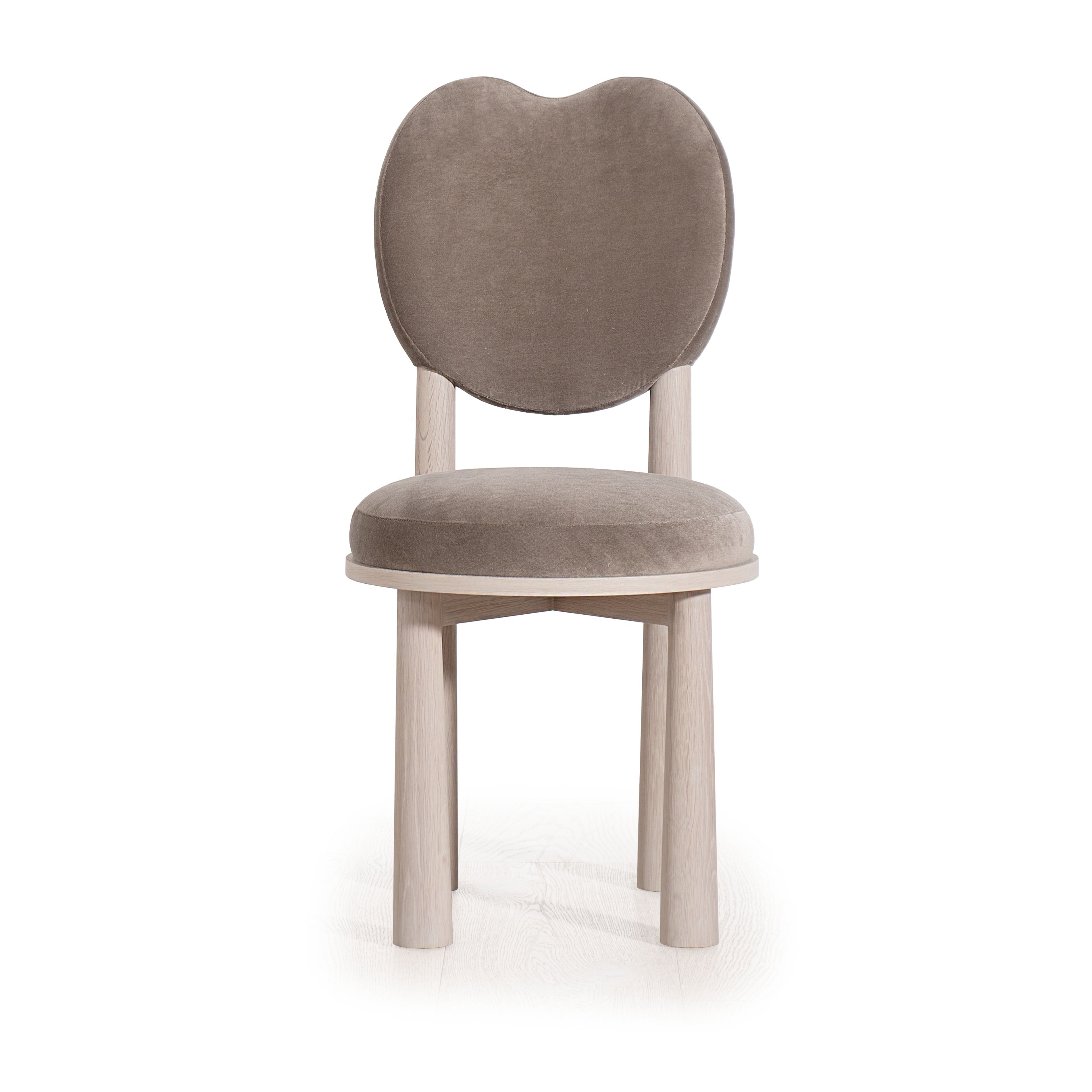 As Shown: in Sky Taupe. Oak finished in Mint White Super White.