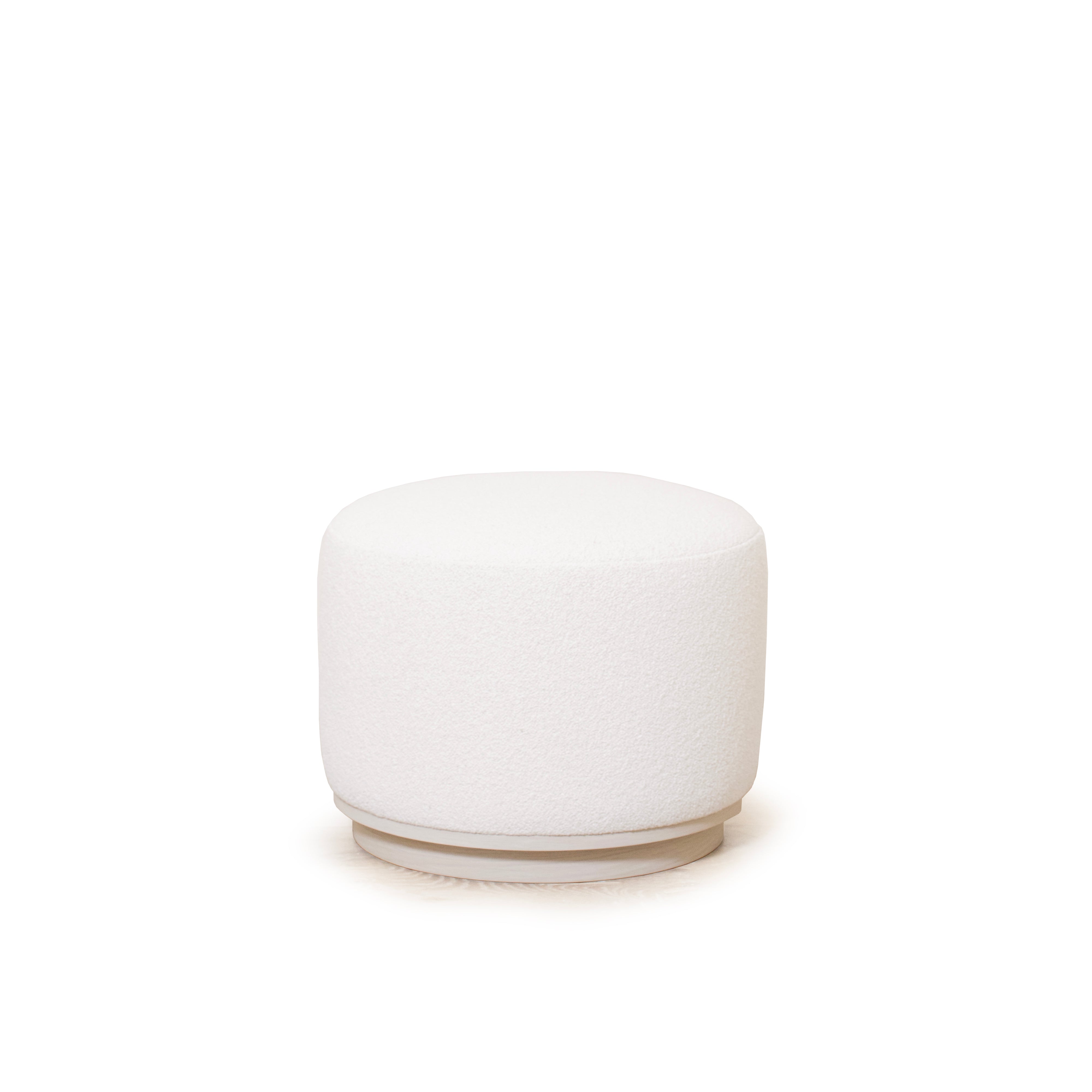 As Shown: 22"Dia x 17"H | Fabric: Rome Ivory | Material: Solid & Engineered Oak | Finish: Shell