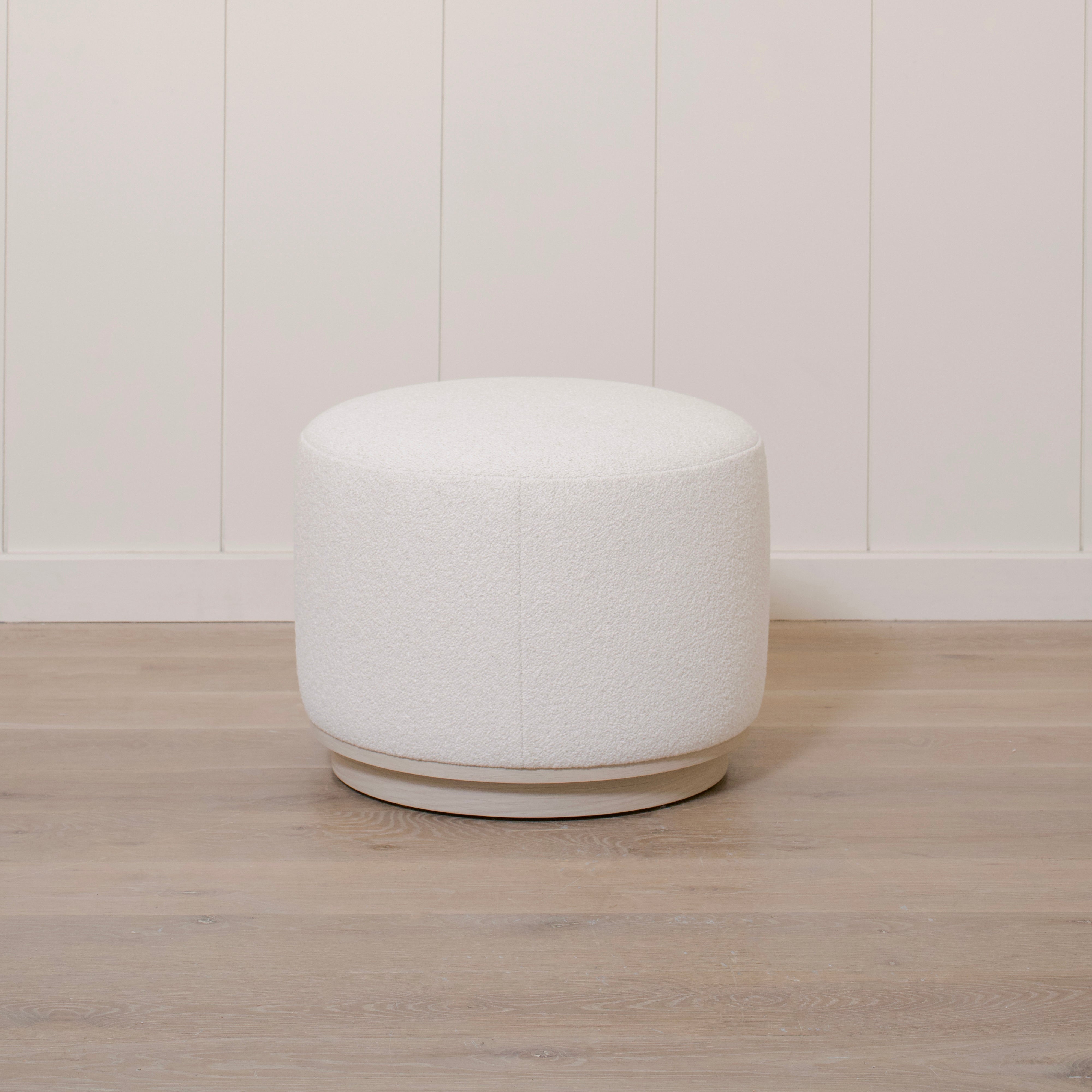 As Shown: 22"Dia x 17"H | Fabric: Rome Ivory | Material: Solid & Engineered Oak | Finish: Shell