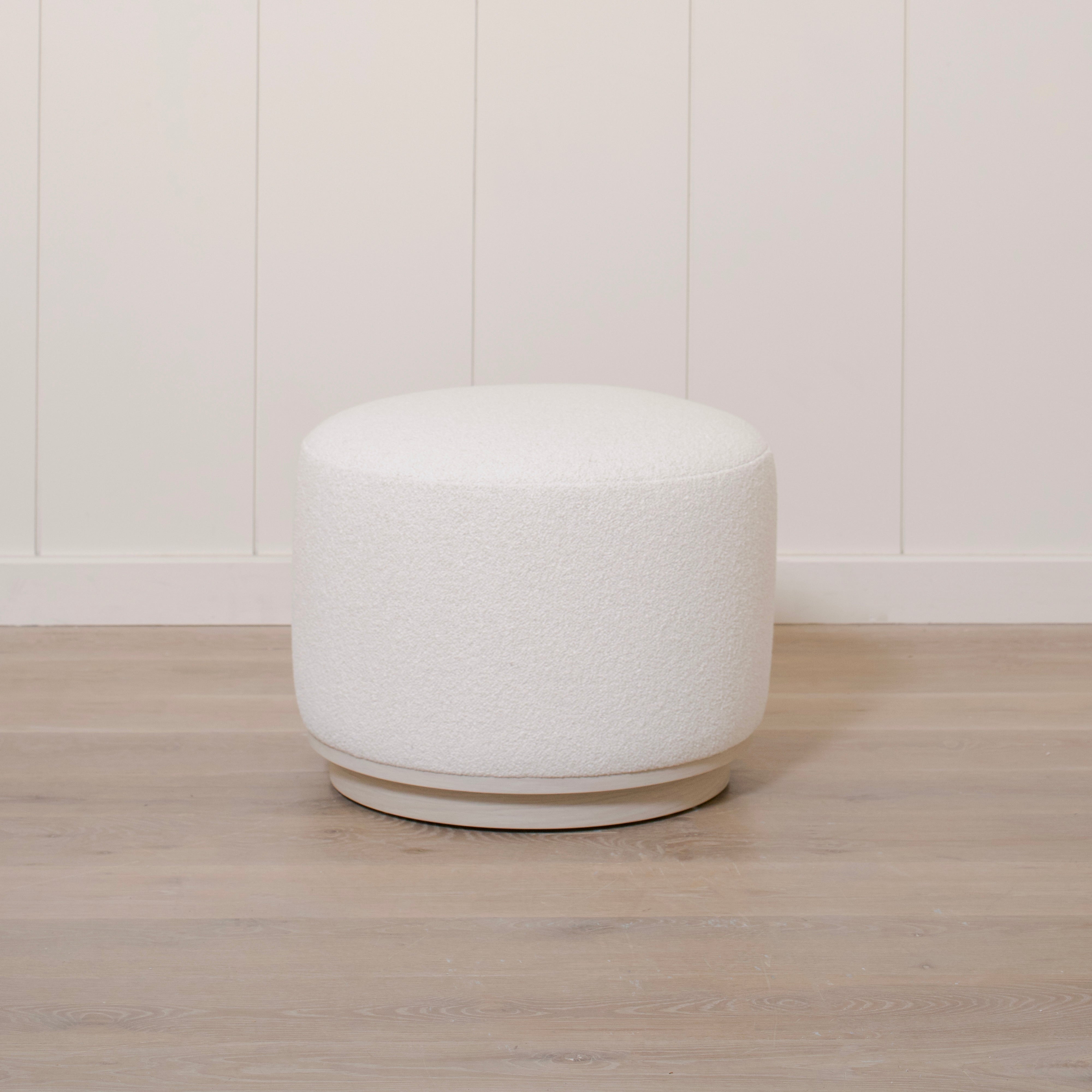 As Shown: 22"Dia x 17"H | Fabric: Rome Ivory | Material: Solid & Engineered Oak | Finish: Shell