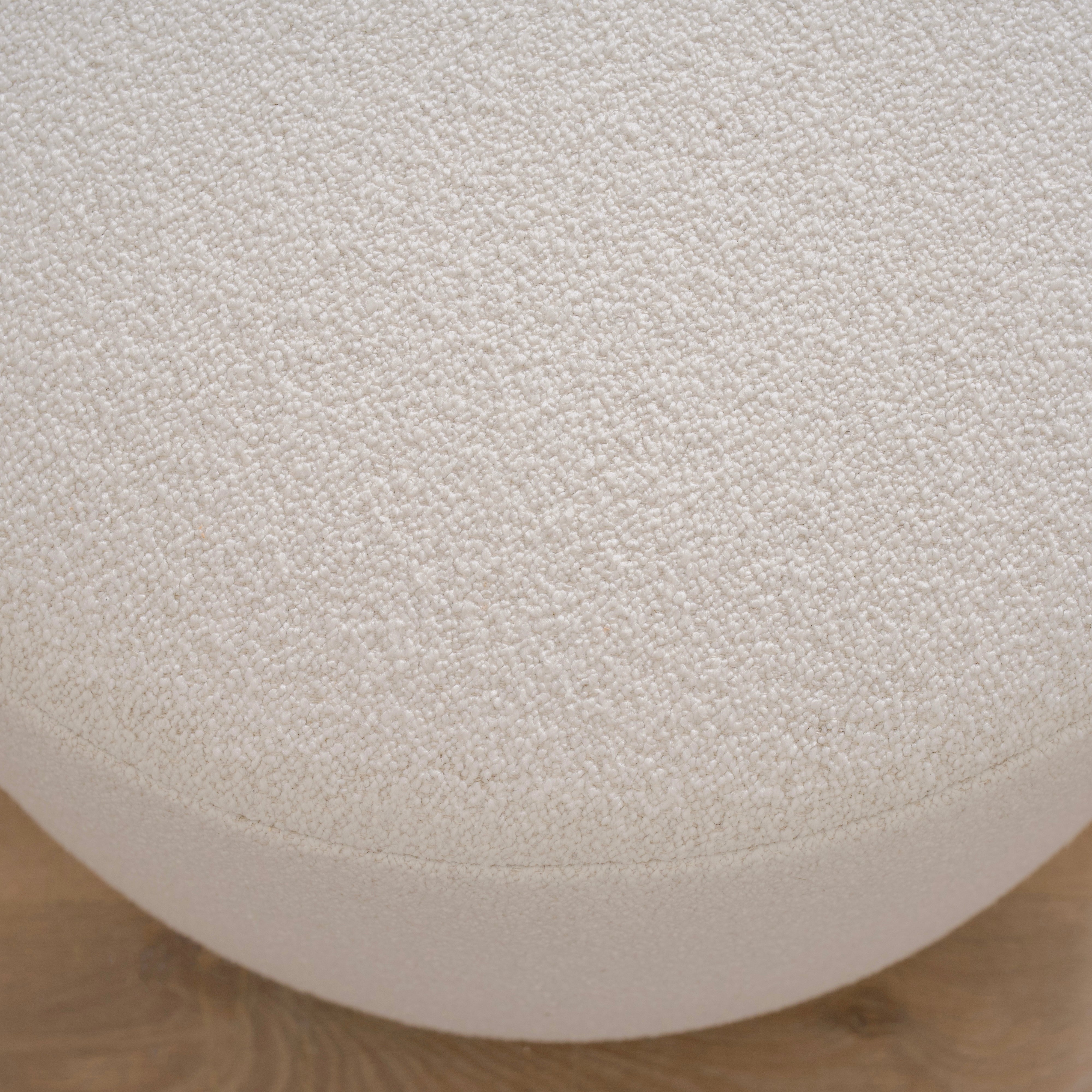 As Shown: 22"Dia x 17"H | Fabric: Rome Ivory | Material: Solid & Engineered Oak | Finish: Shell