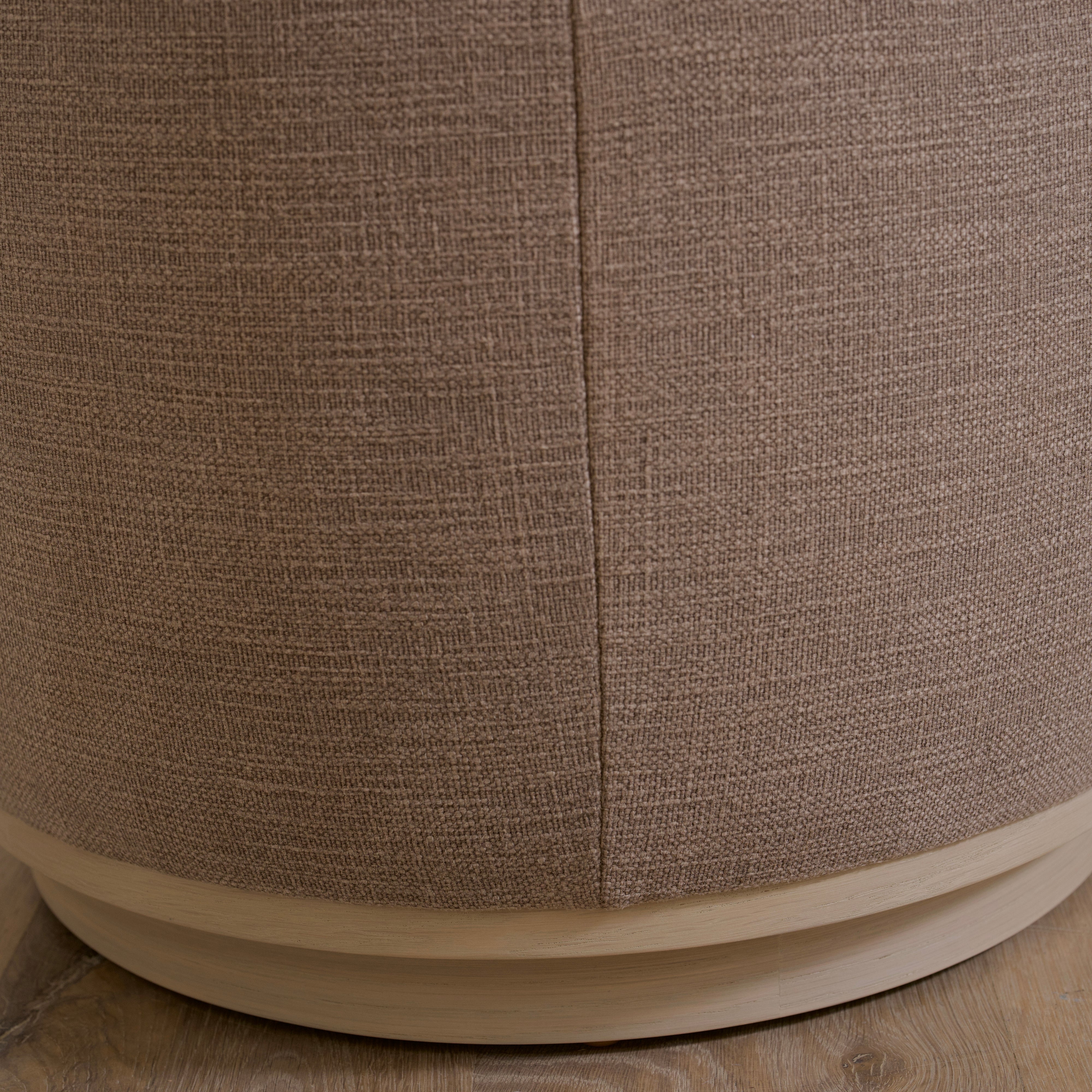 As Shown: 22"Dia x 17"H | Fabric: Vail Bark | Material: Solid & Engineered Oak | Finish: Sand