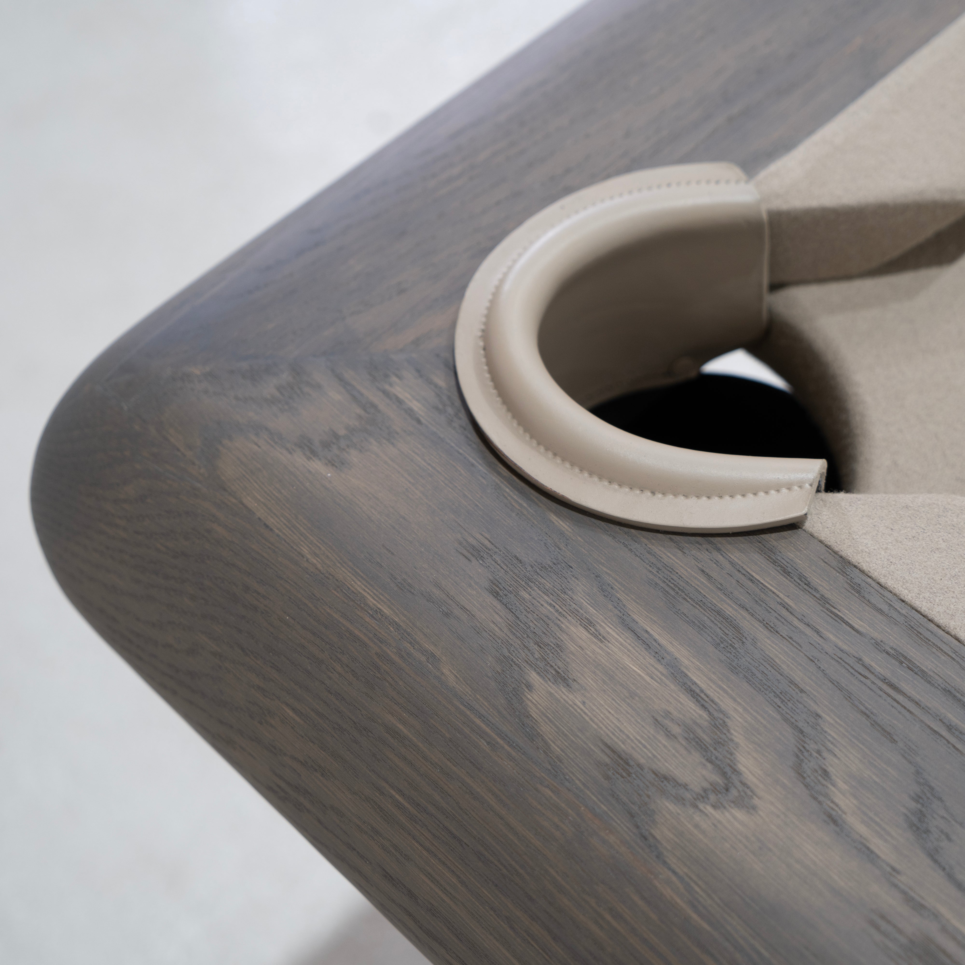 As Shown: Sadie S / Bullnosed Edge / Mint White Natural / Khaki Felt / Beige PocketsVariant 1 - Sadie S / Bullnosed Edge / Cashmere Brown (Discontinued Finish) / Khaki Felt / Beige Pockets